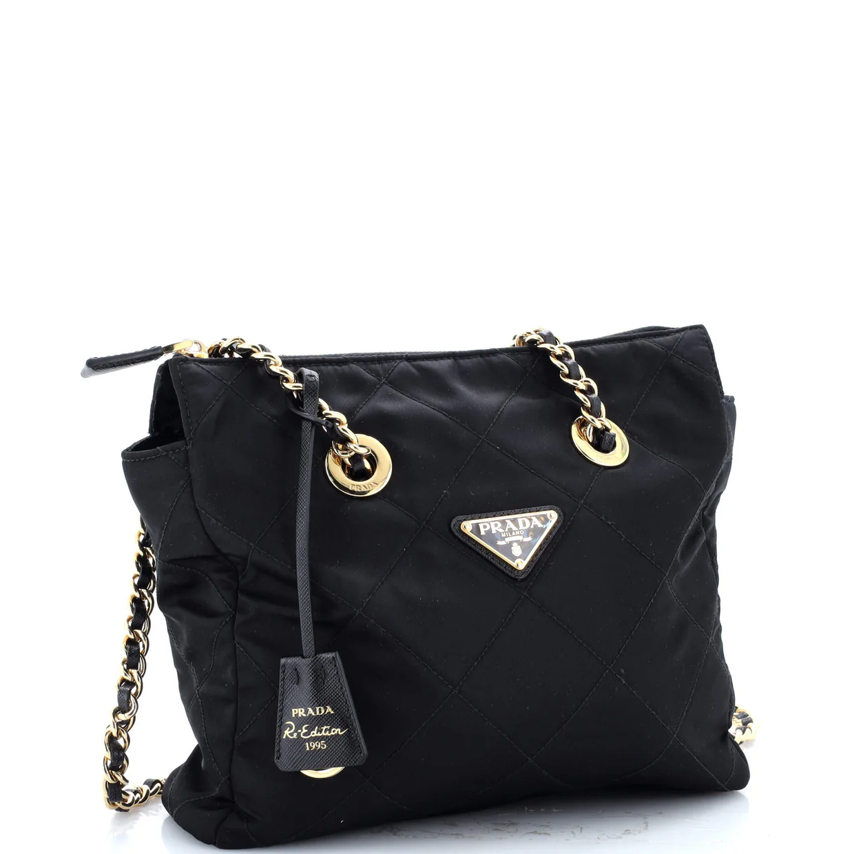 Re-Edition 1995 Chain Tote Quilted Re-Nylon Small - Deep Luxury