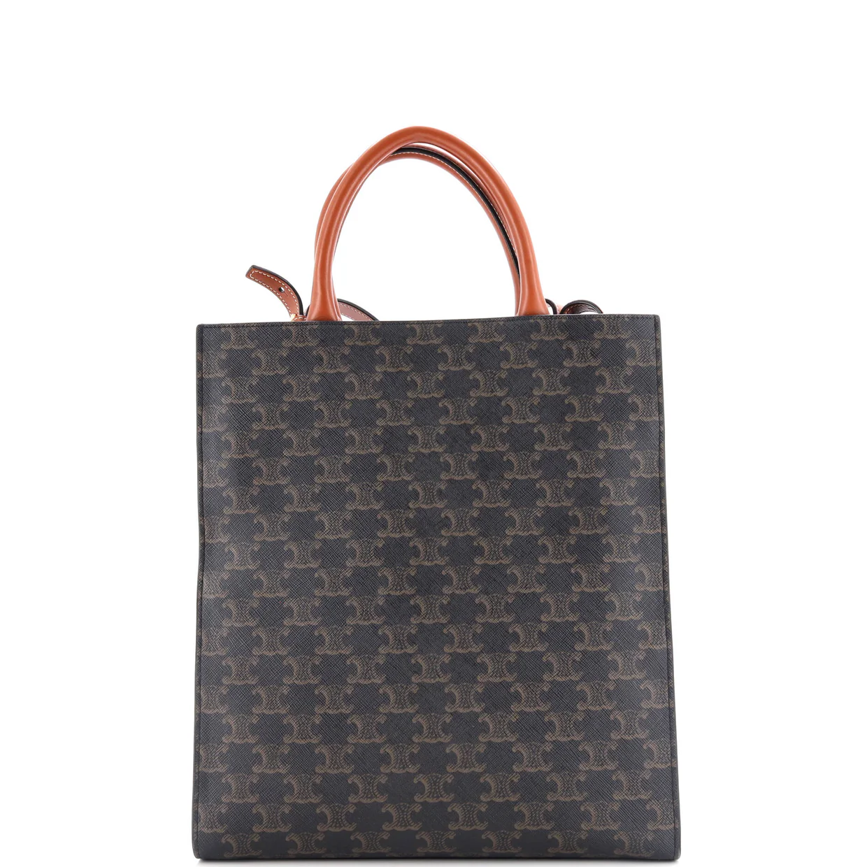 Vertical Cabas Tote Triomphe Coated Canvas Small - Deep Luxury