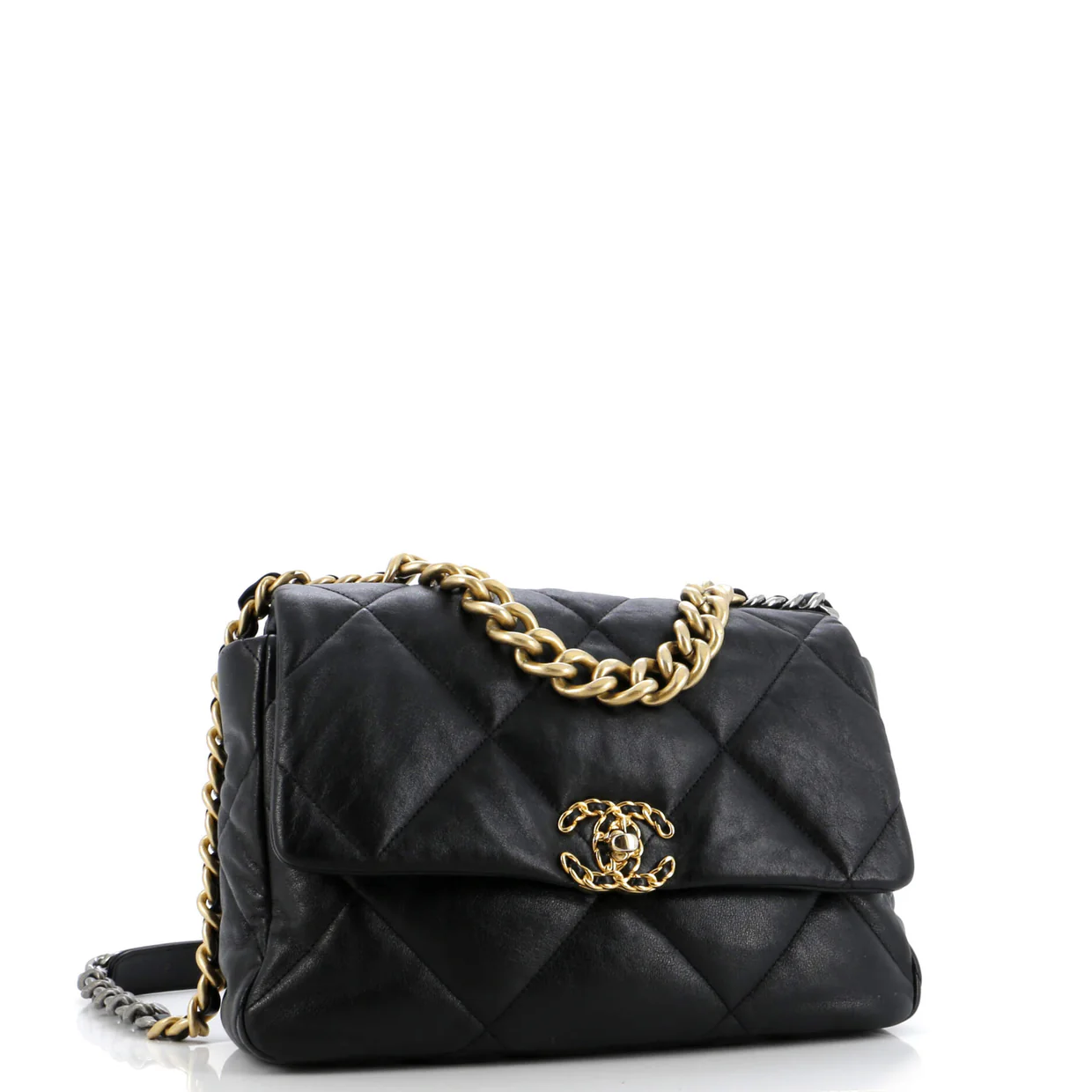 19 Flap Bag Quilted Leather Medium - Deep Luxury