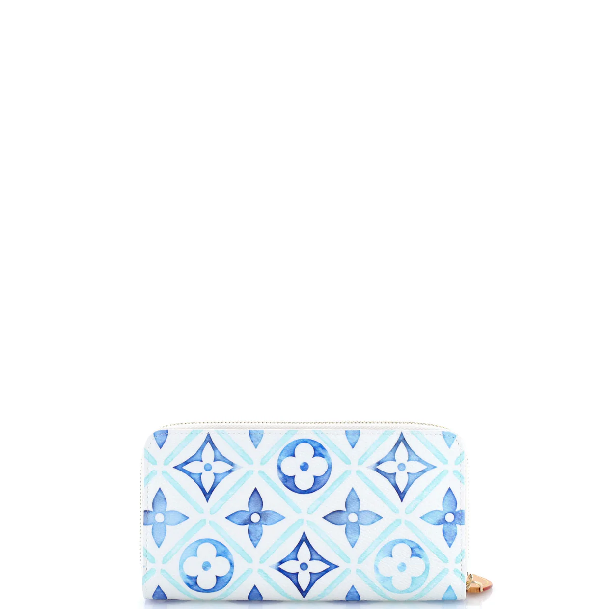 Zippy Wallet By The Pool Monogram Tile Canvas - Deep Luxury