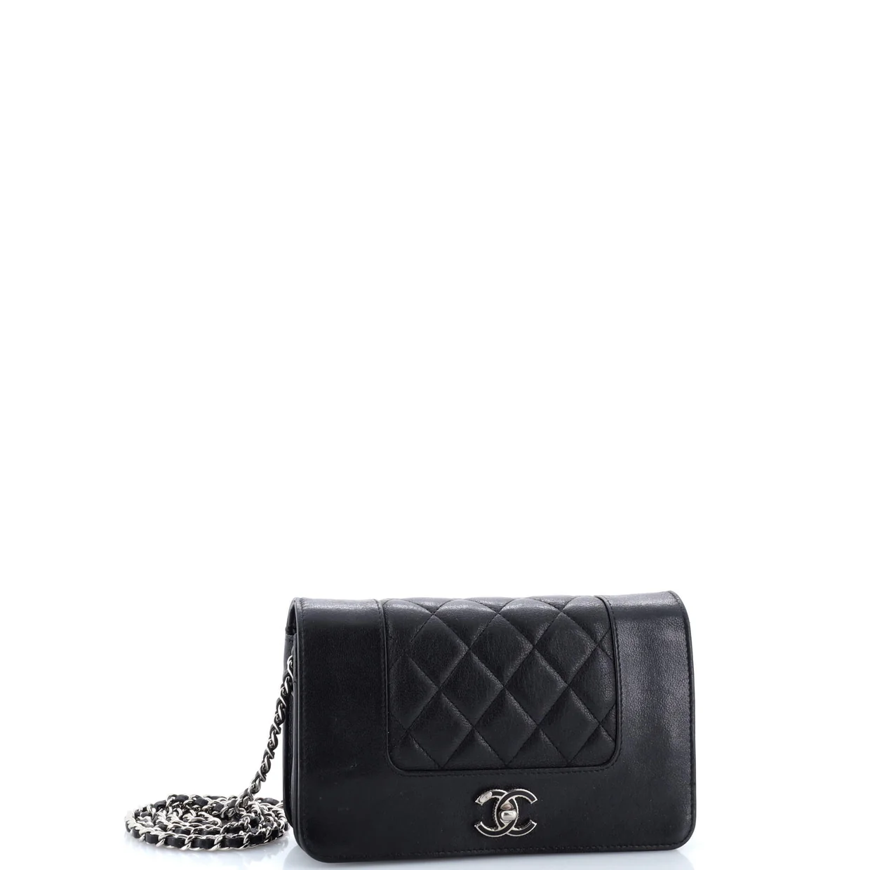 Mademoiselle Vintage Wallet on Chain Quilted Sheepskin - Deep Luxury