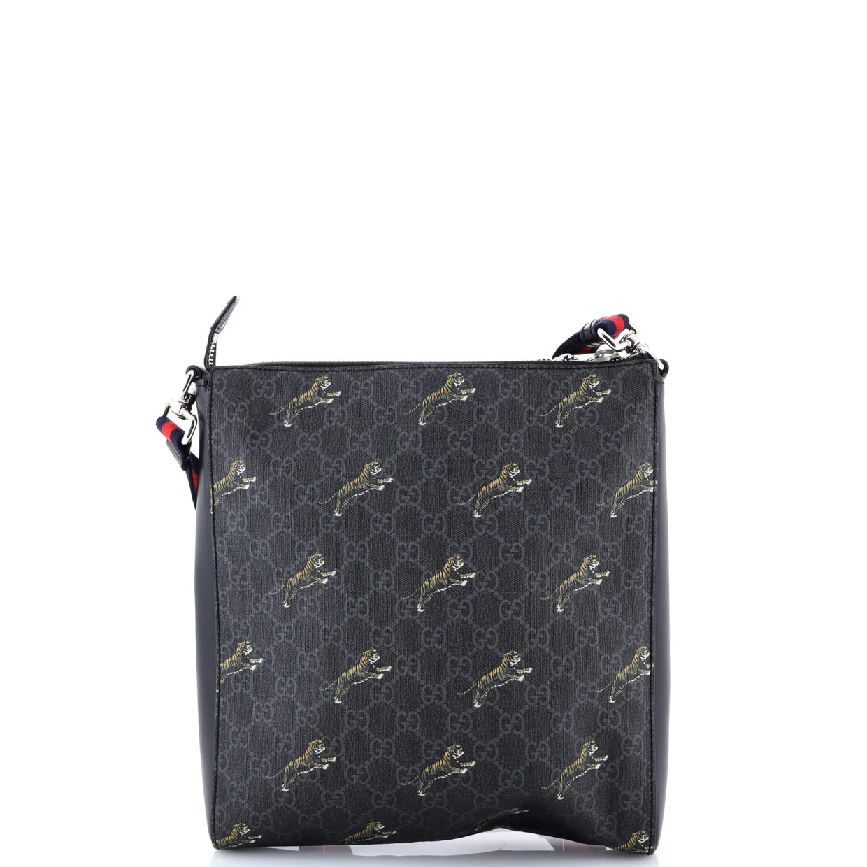 Web Strap Front Zip Messenger Bag Printed GG Coated Canvas Medium - Deep Luxury
