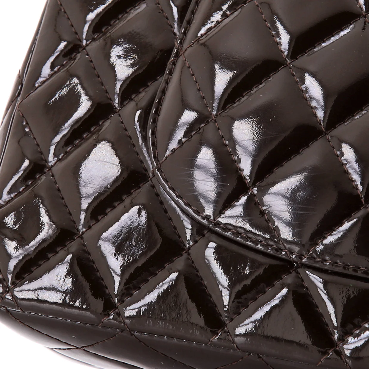 Classic Double Flap Bag Quilted Patent Medium - Deep Luxury