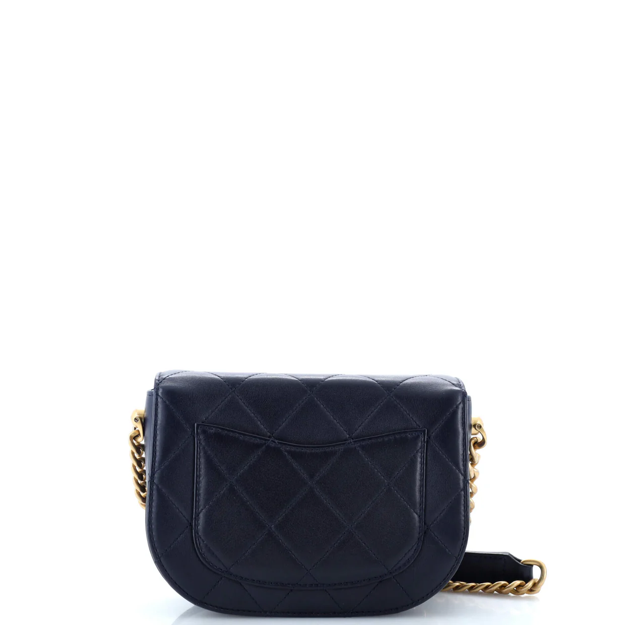 Moon Flap Messenger Bag Quilted Calfskin Mini - Deep Luxury