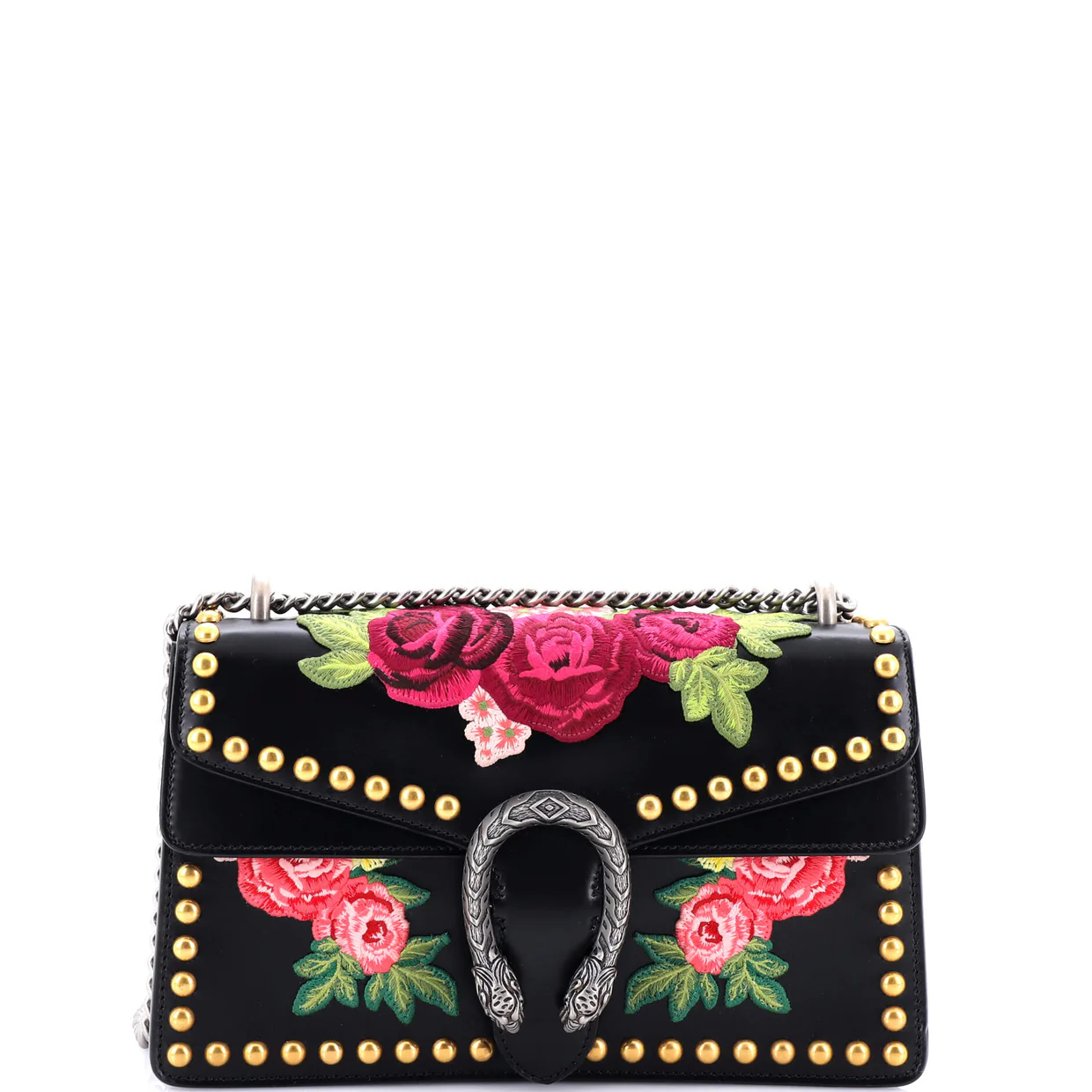 Dionysus Bag Embroidered Studded Leather Small - Deep Luxury