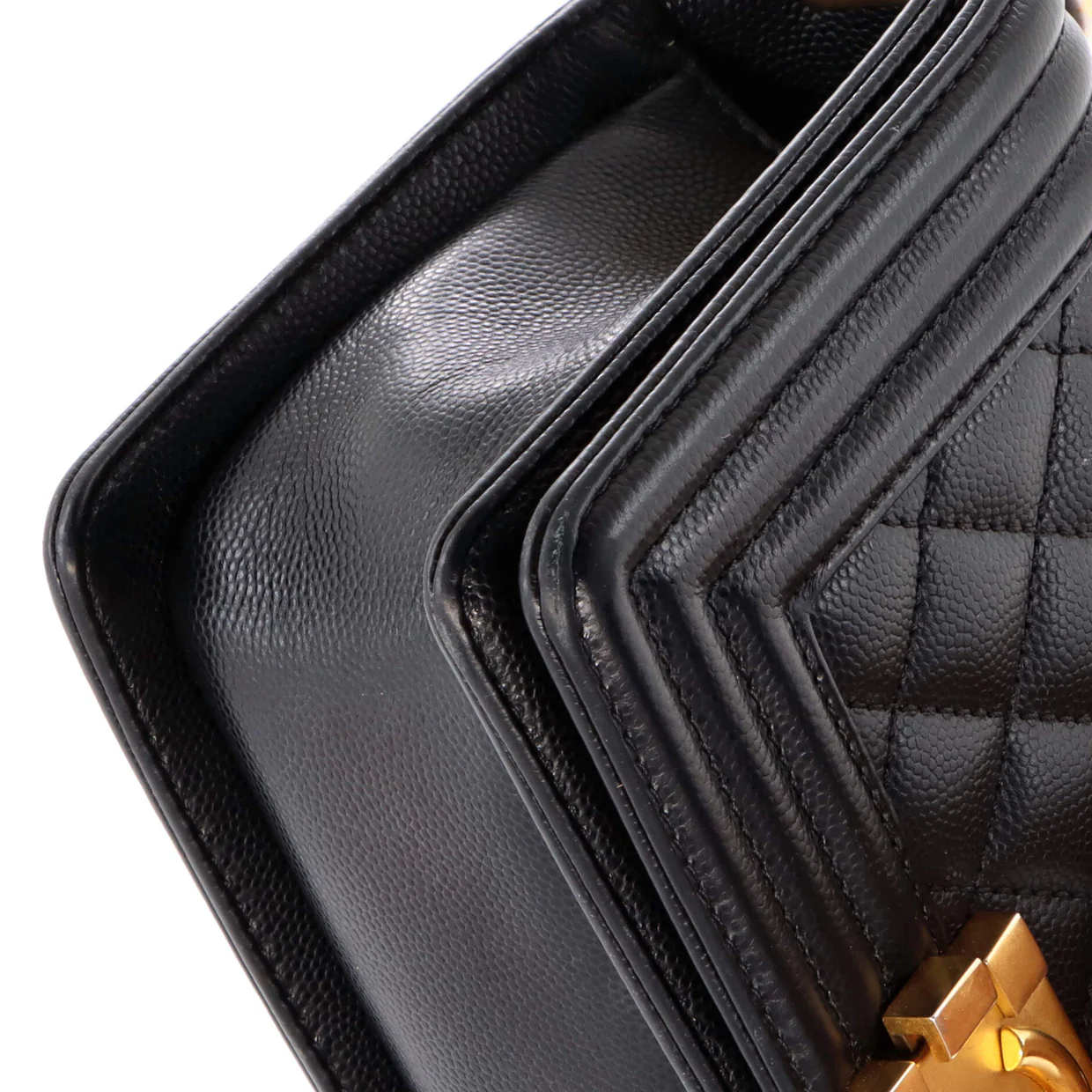 Boy Flap Bag Quilted Caviar Small - Deep Luxury