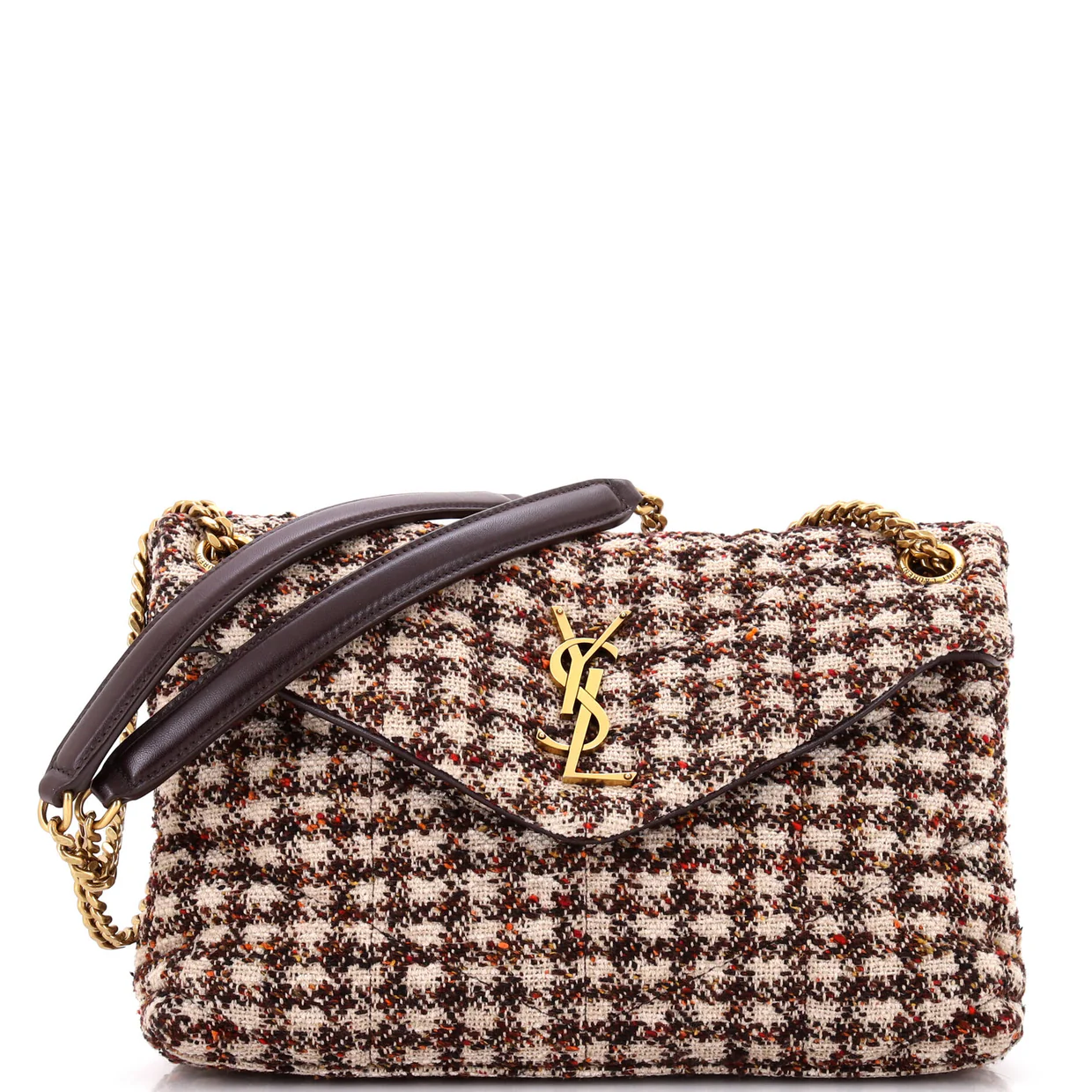 Loulou Puffer Shoulder Bag Quilted Tweed Small - Deep Luxury