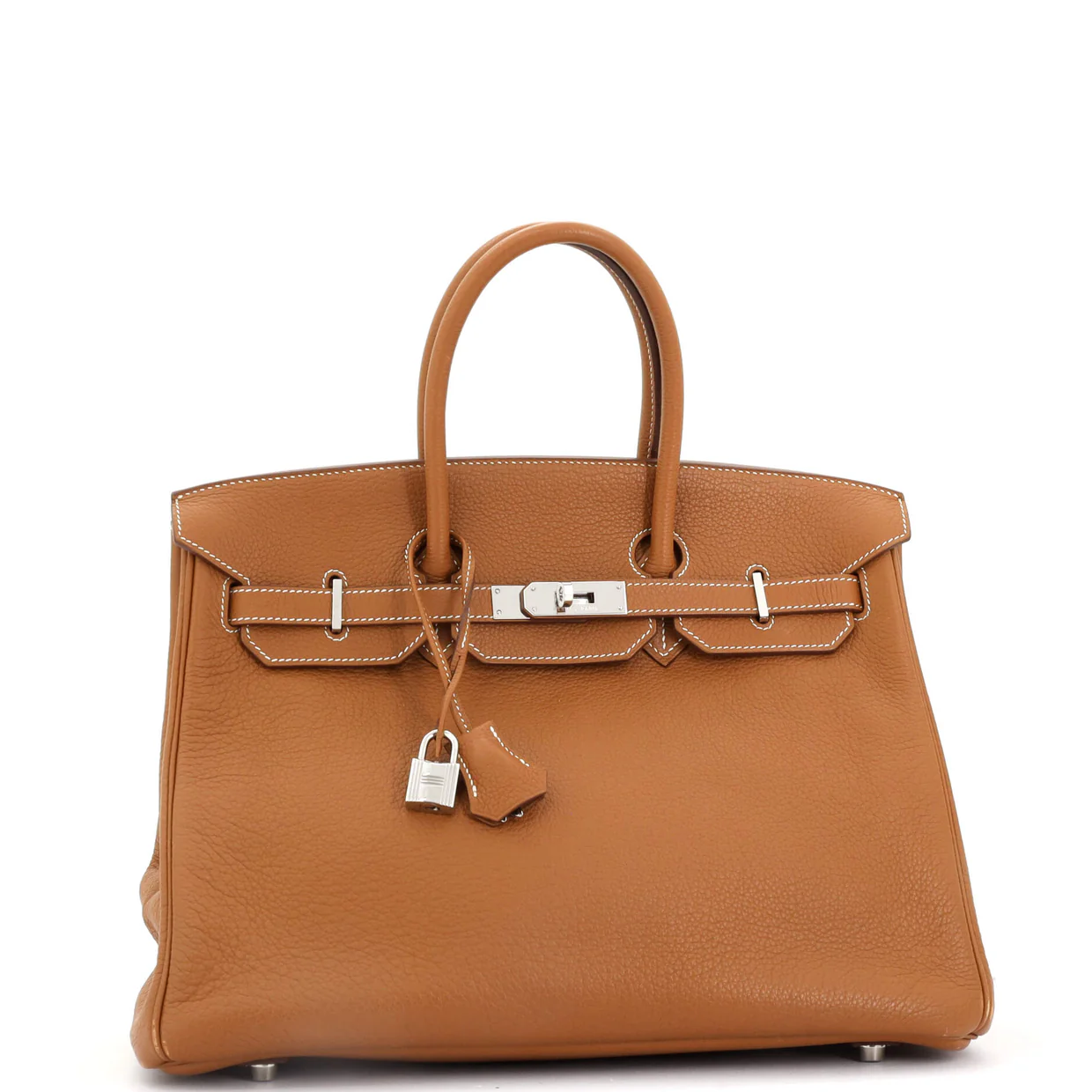 Birkin Handbag Gold Clemence with Palladium Hardware 35 - Deep Luxury