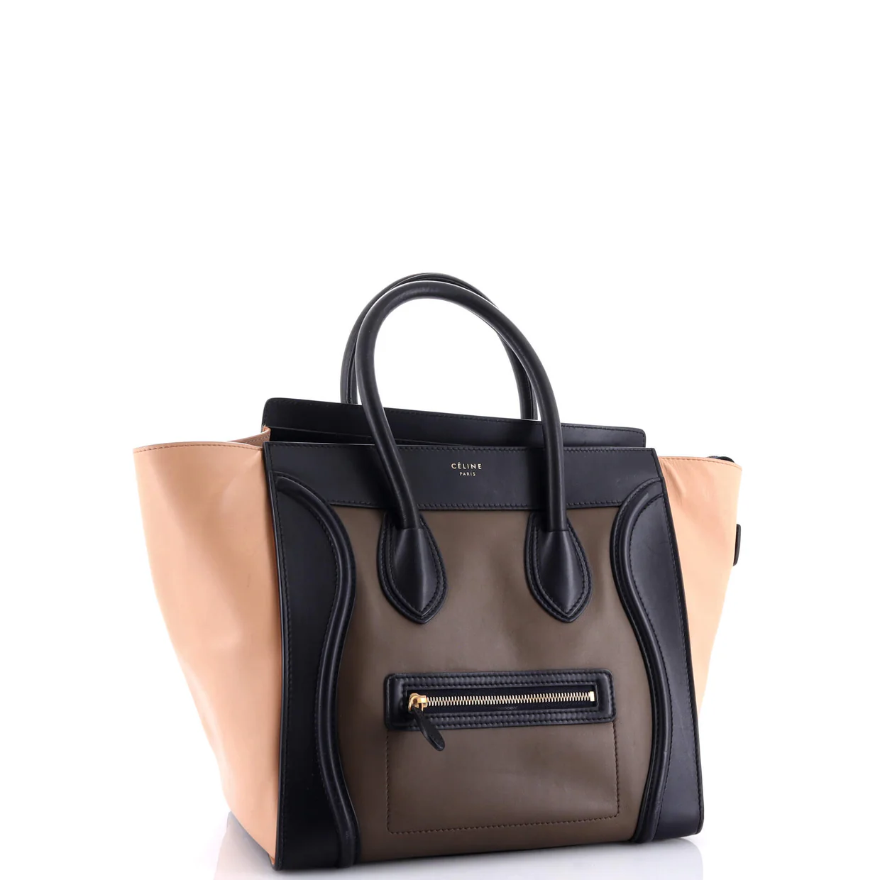 Tricolor Luggage Bag Leather Mini - Deep Luxury