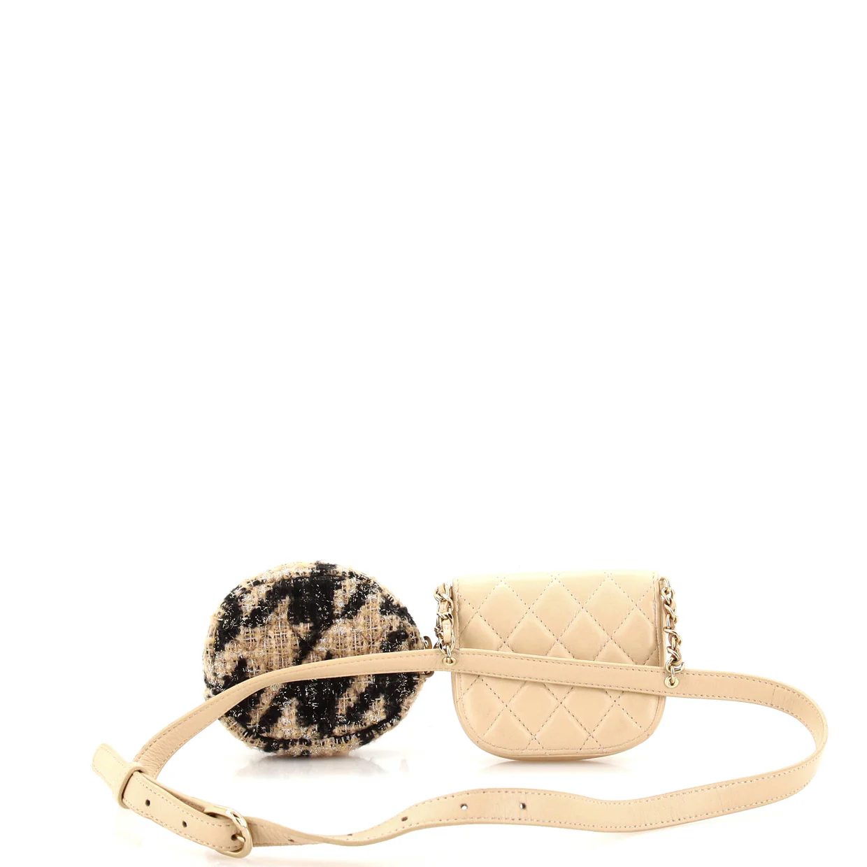 CC Waist Bag with Coin Purse Quilted Lambskin and Tweed - Deep Luxury