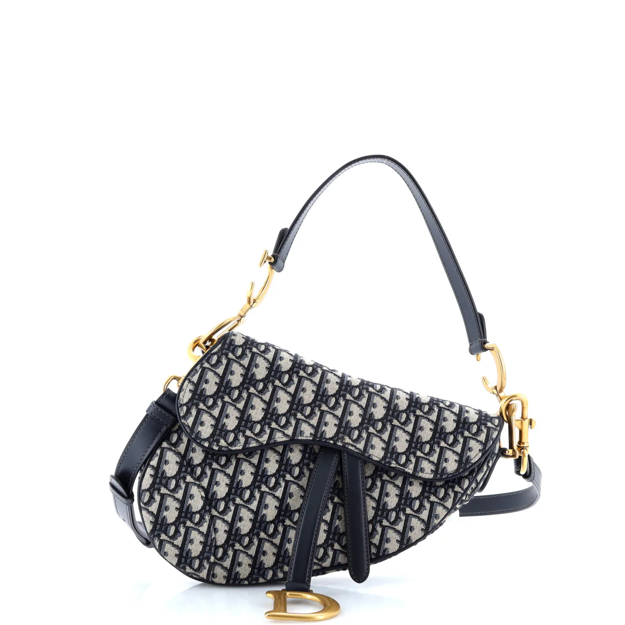 Saddle Handbag with Strap Oblique Canvas Medium - Deep Luxury
