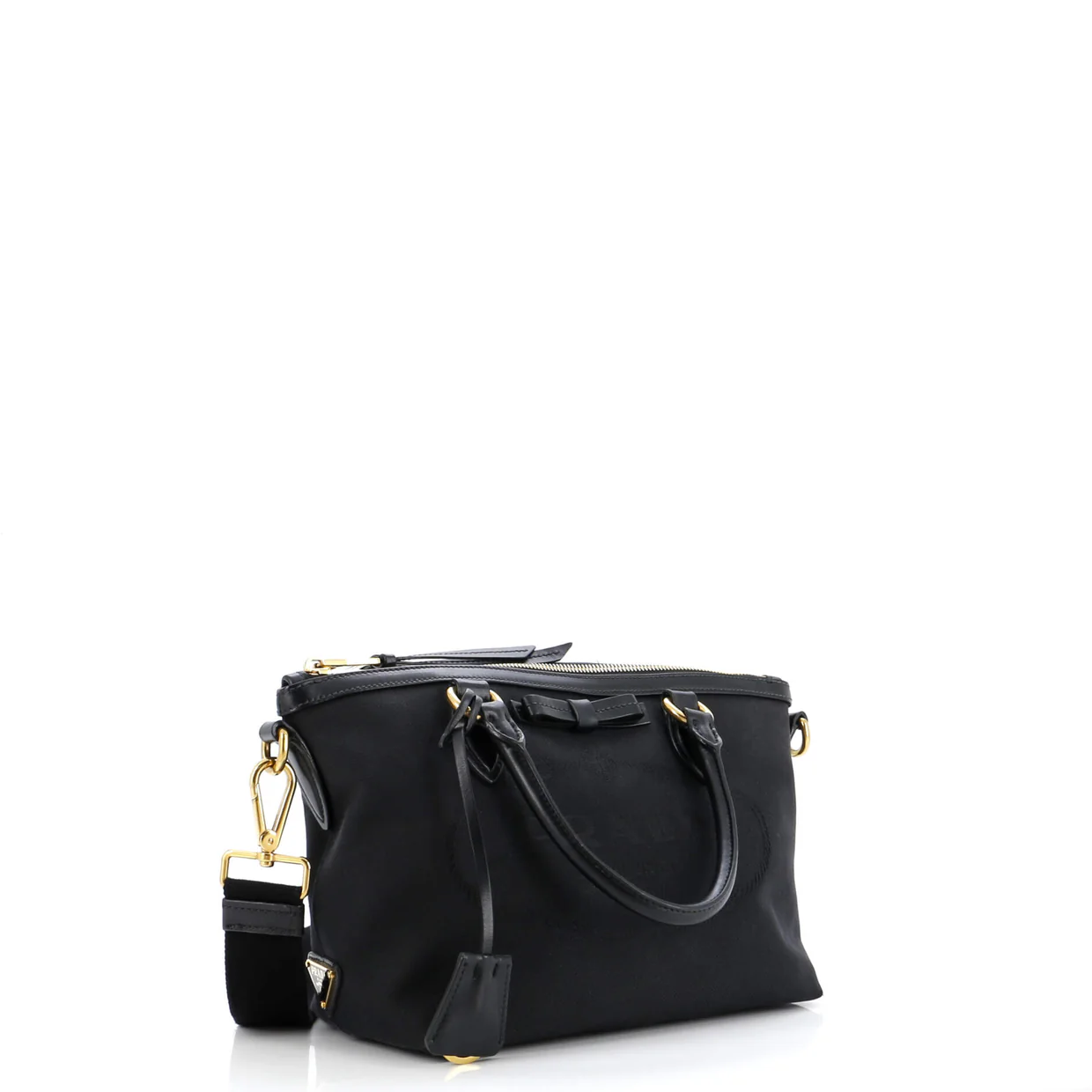 Logo Convertible Zip Tote Canvas with Leather Small - Deep Luxury