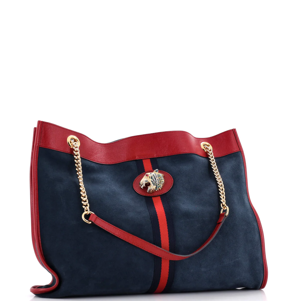 Rajah Chain Tote Suede Large - Deep Luxury