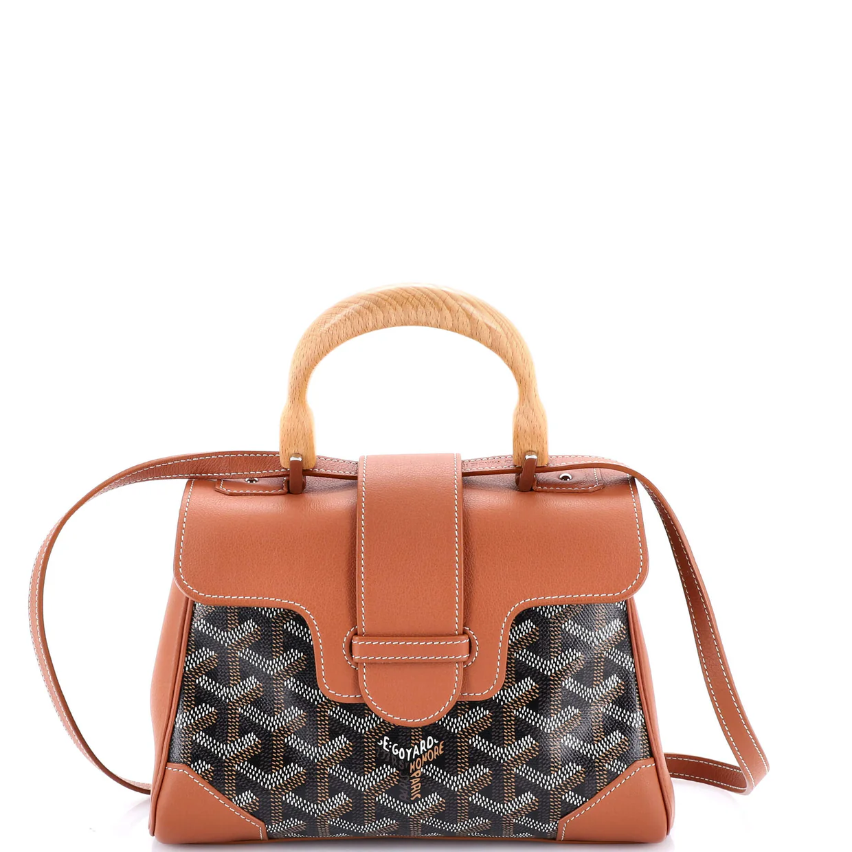 Saigon Top Handle Bag Coated Canvas with Leather Mini - Deep Luxury