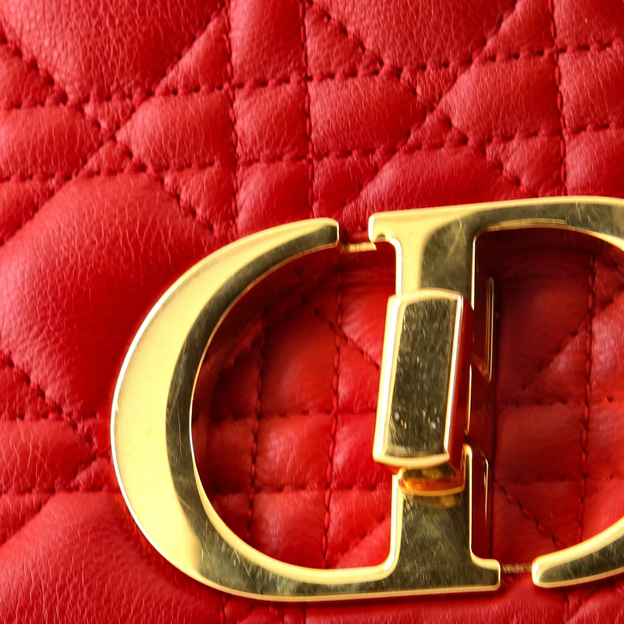 Caro Bag Cannage Quilt Calfskin Small - Deep Luxury