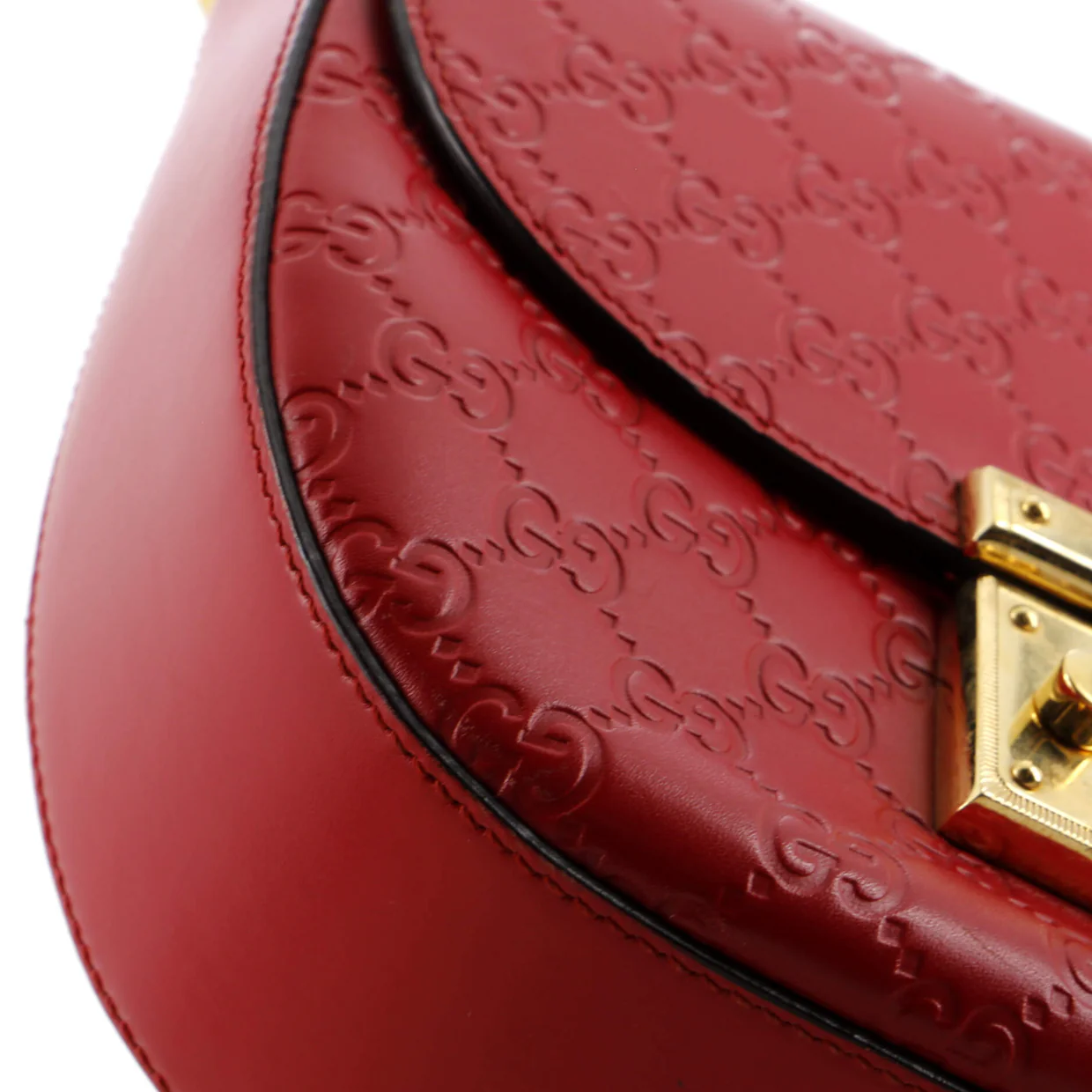 Padlock Saddle Shoulder Bag Guccissima Leather Medium - Deep Luxury