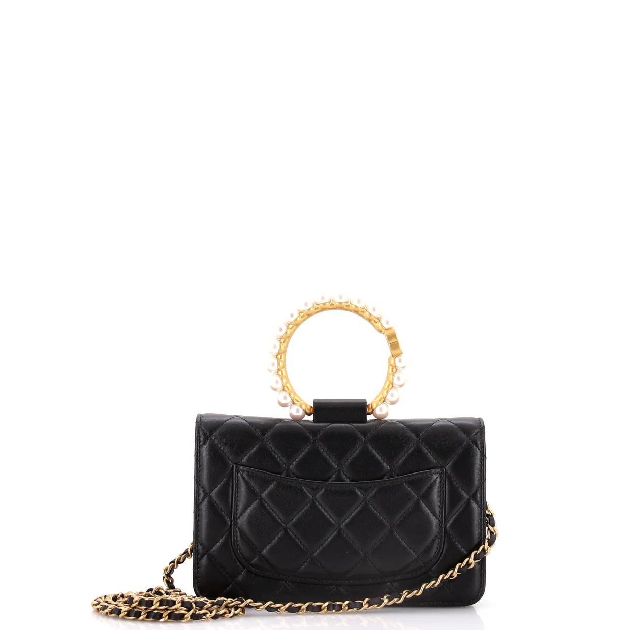 Pearl Crown Wallet on Chain Quilted Lambskin - Deep Luxury