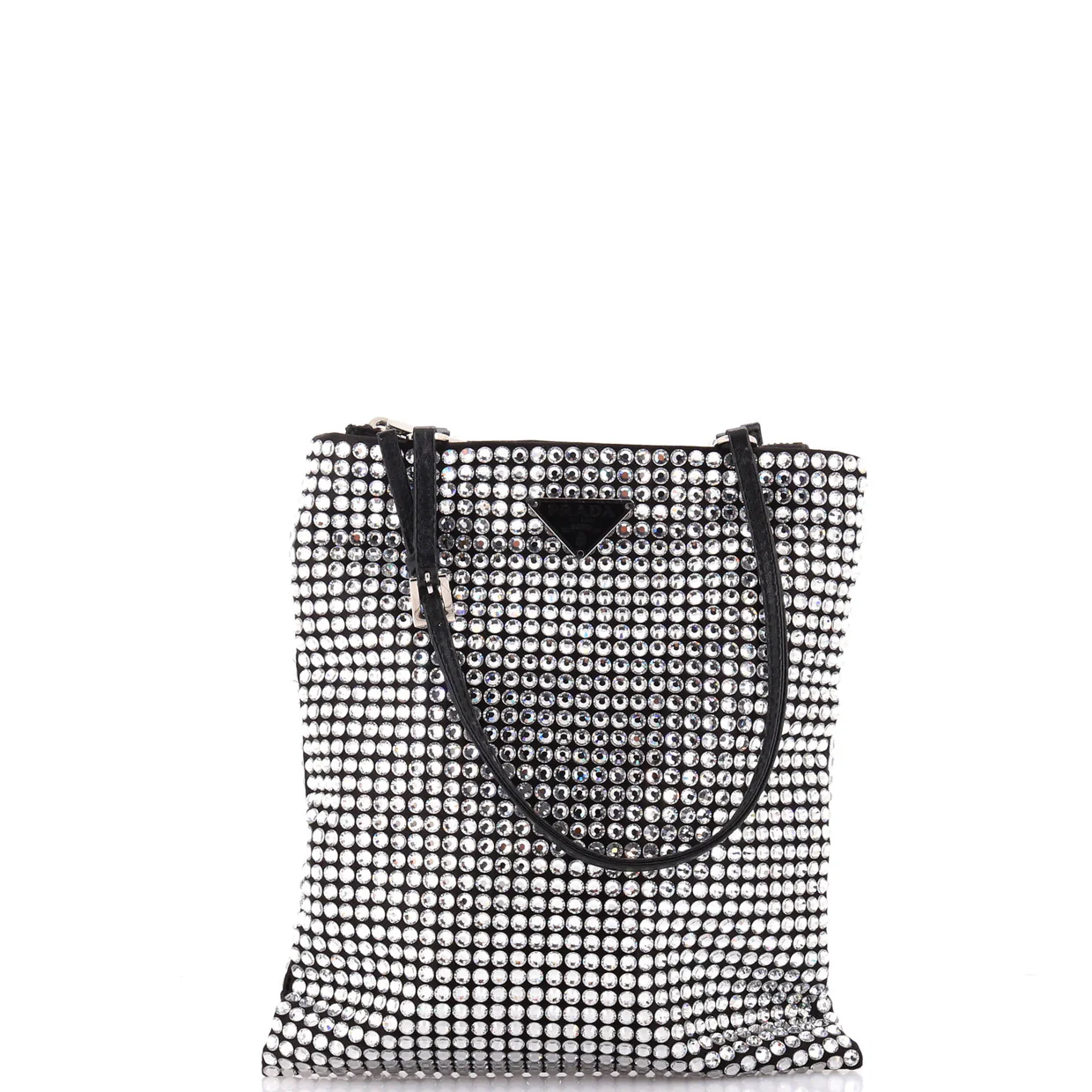 Convertible Open Tote Crystal Embellished Satin Mini - Deep Luxury