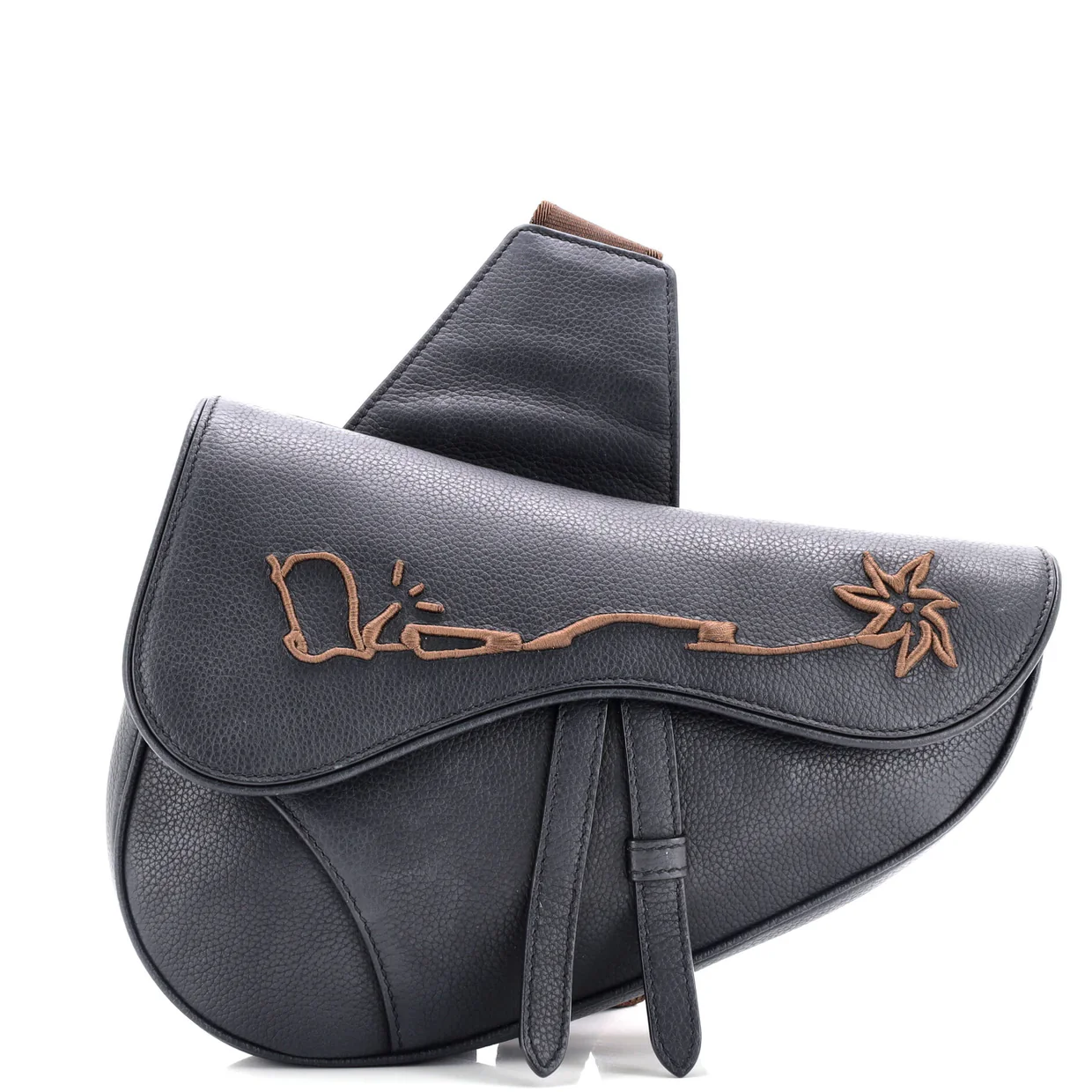 x Cactus Jack Saddle Crossbody Bag Embroidered Leather - Deep Luxury