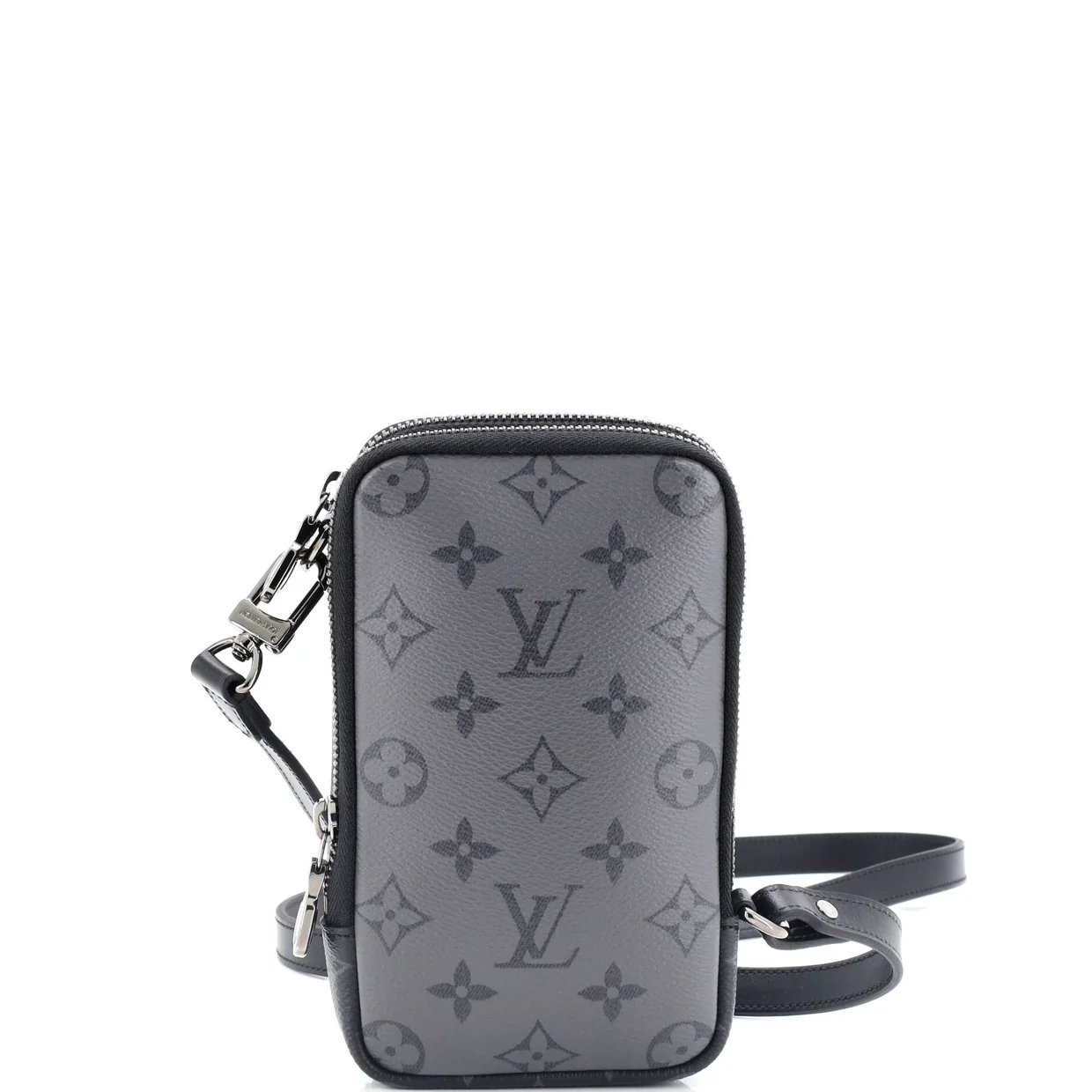 Double Phone Pouch Reverse Monogram Eclipse Canvas - Deep Luxury