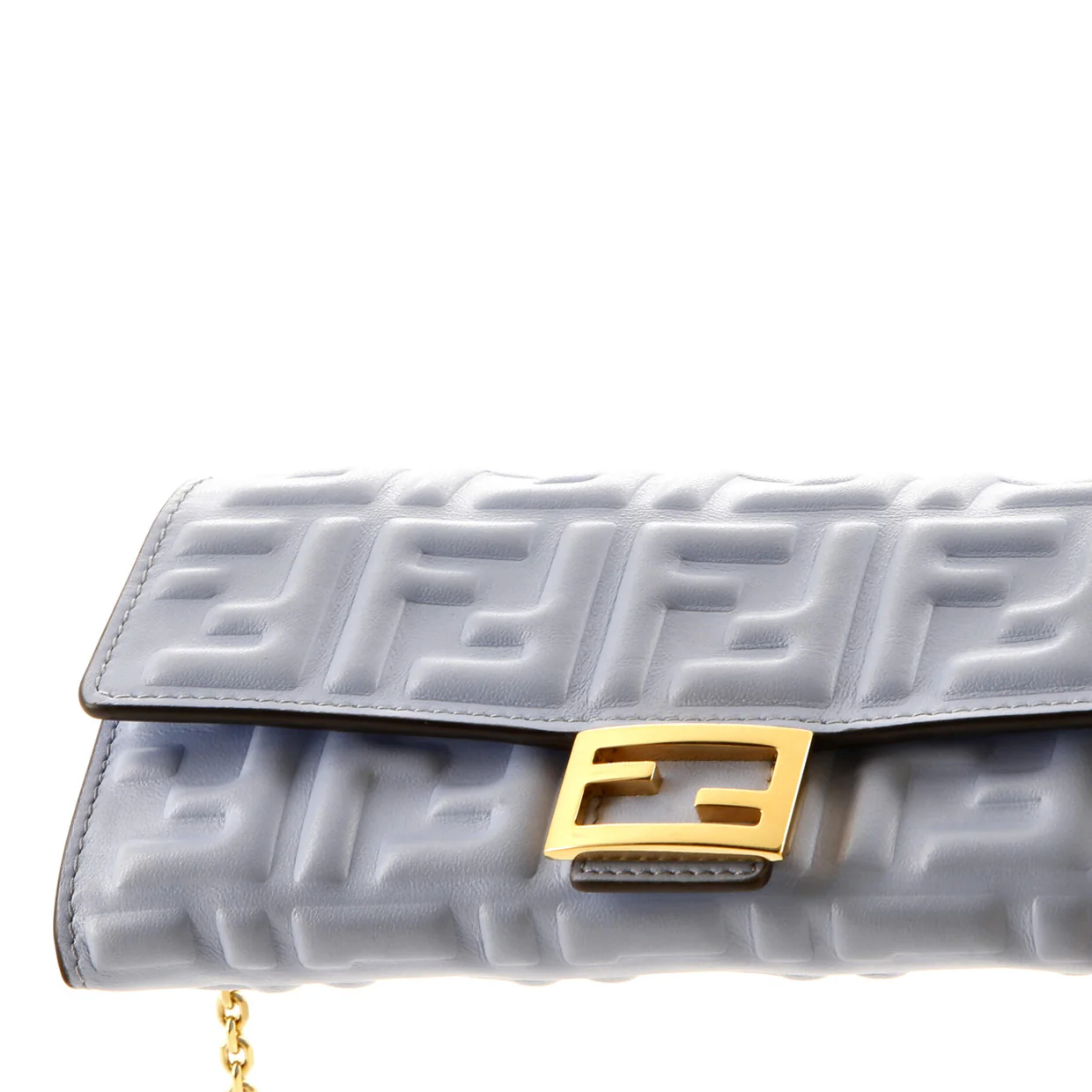 Baguette Continental Wallet on Chain Zucca Embossed Leather - Deep Luxury