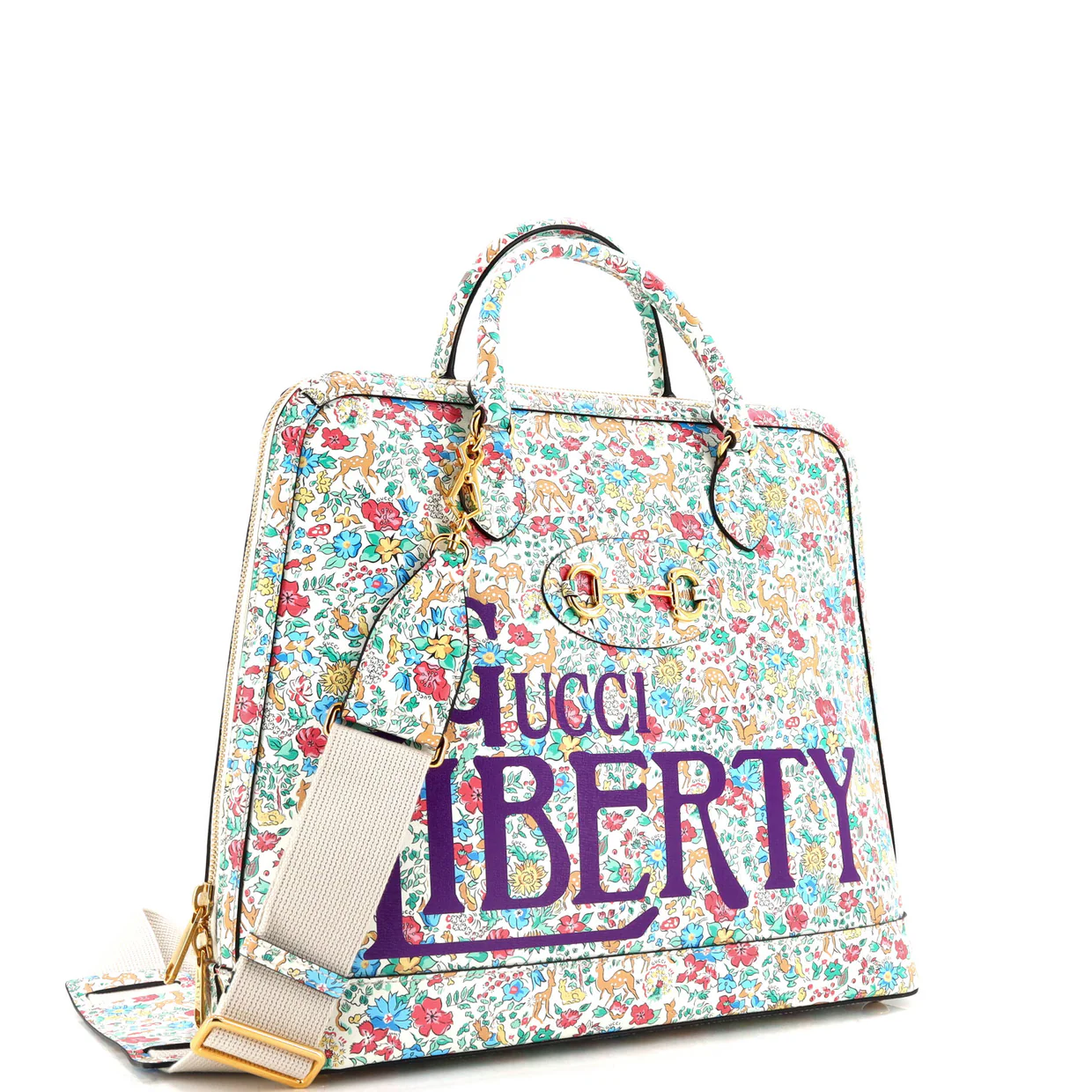 Horsebit 1955 Liberty Duffle Bag Printed Leather Large - Deep Luxury