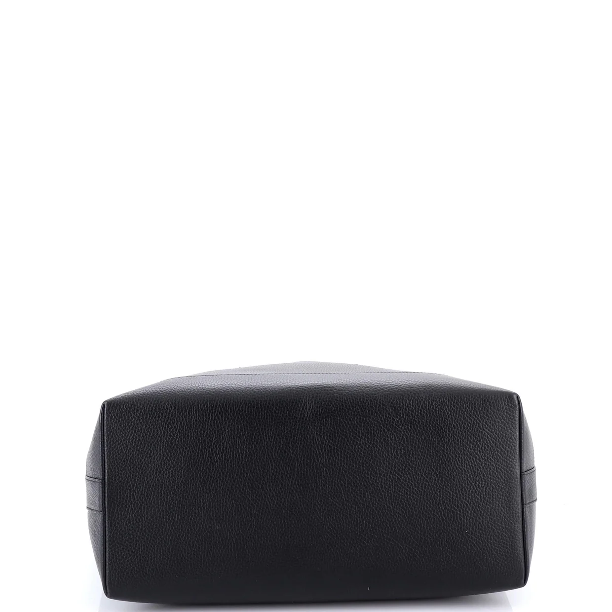 Shopping Tote Leather with Check Canvas Interior Medium - Deep Luxury