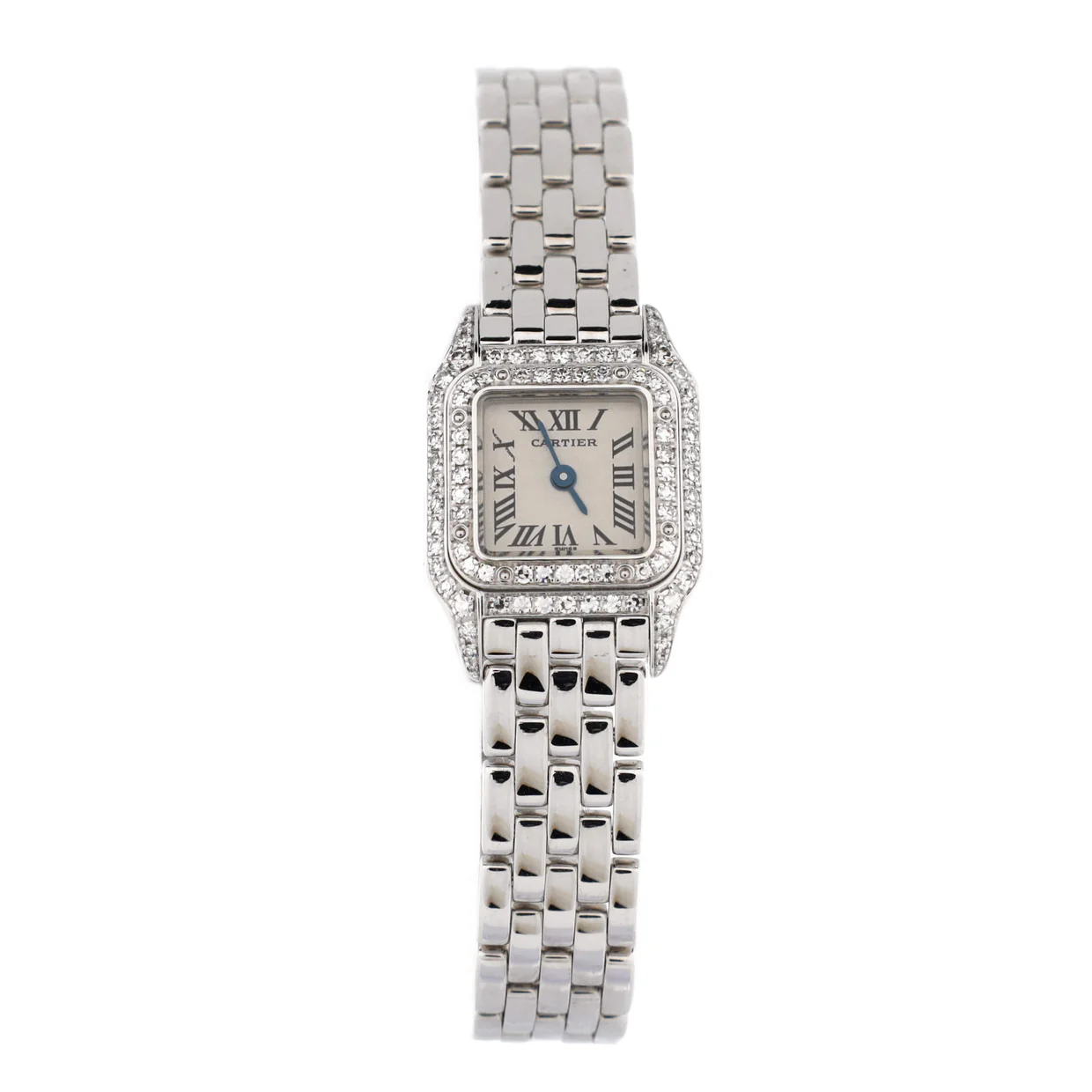 Panthere de Cartier Quartz Watch White Gold with Diamond Bezel and Lugs 17 - Deep Luxury