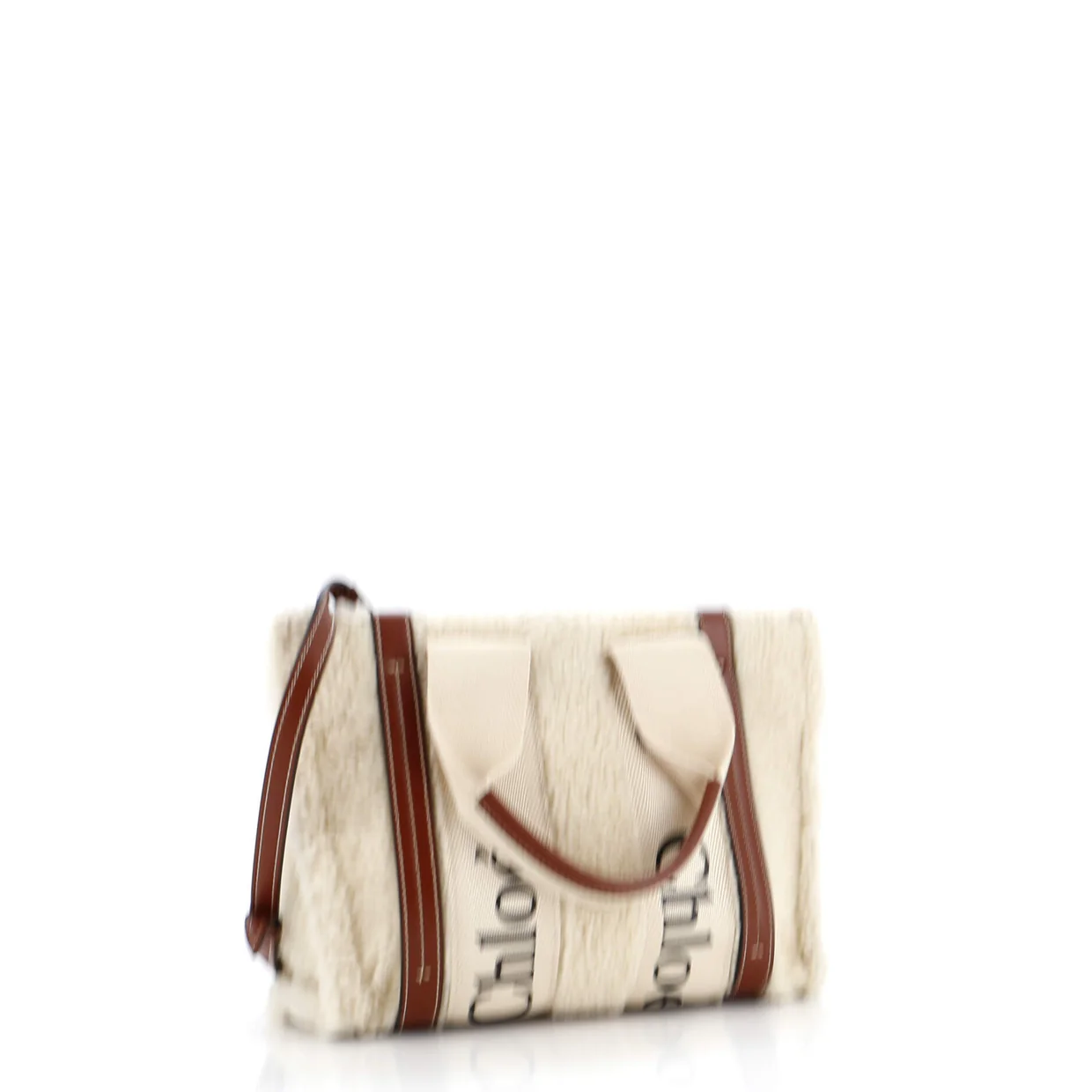 Woody Tote Shearling with Leather Small - Deep Luxury