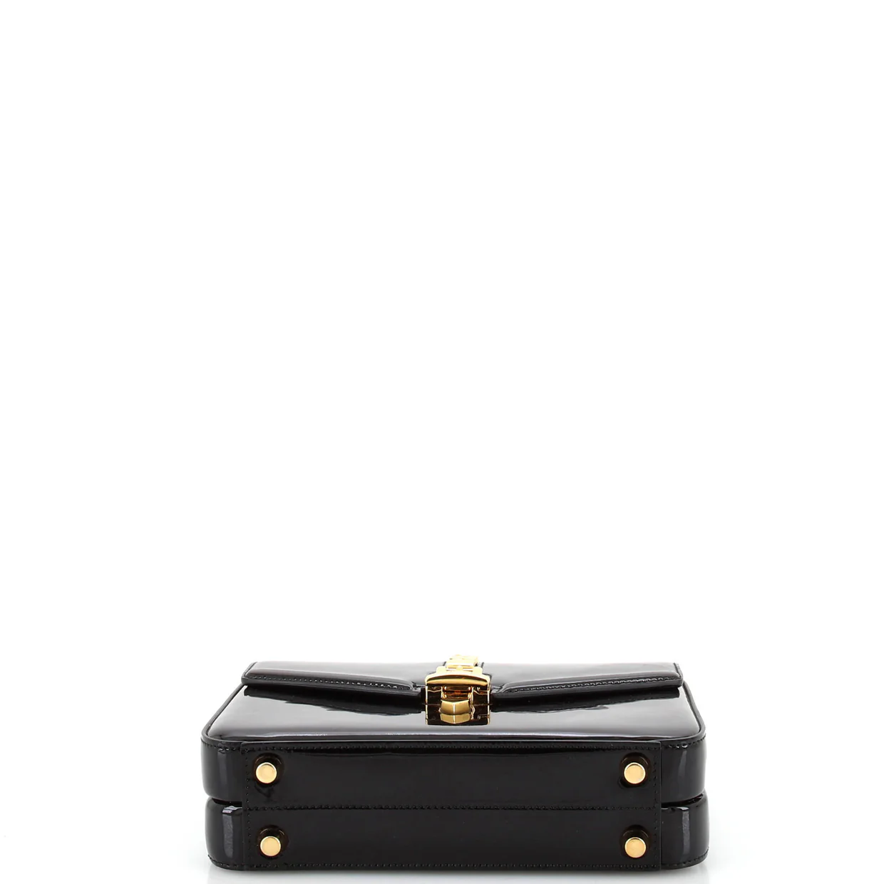 Sylvie 1969 Top Handle Bag Patent Mini - Deep Luxury