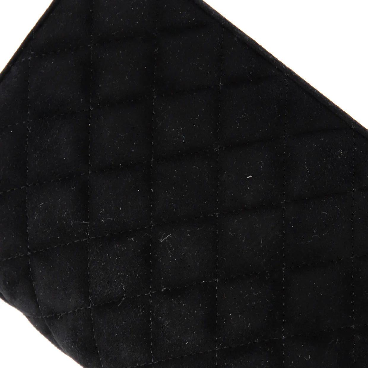 CC Chain Full Flap Bag Quilted Suede with Faux Pearls and Crystals - Deep Luxury