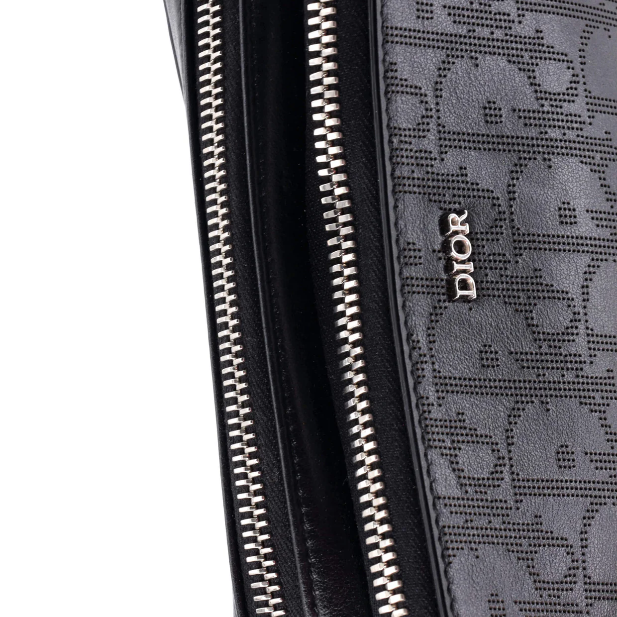 Double Zip Crossbody Pouch Oblique Galaxy Leather - Deep Luxury