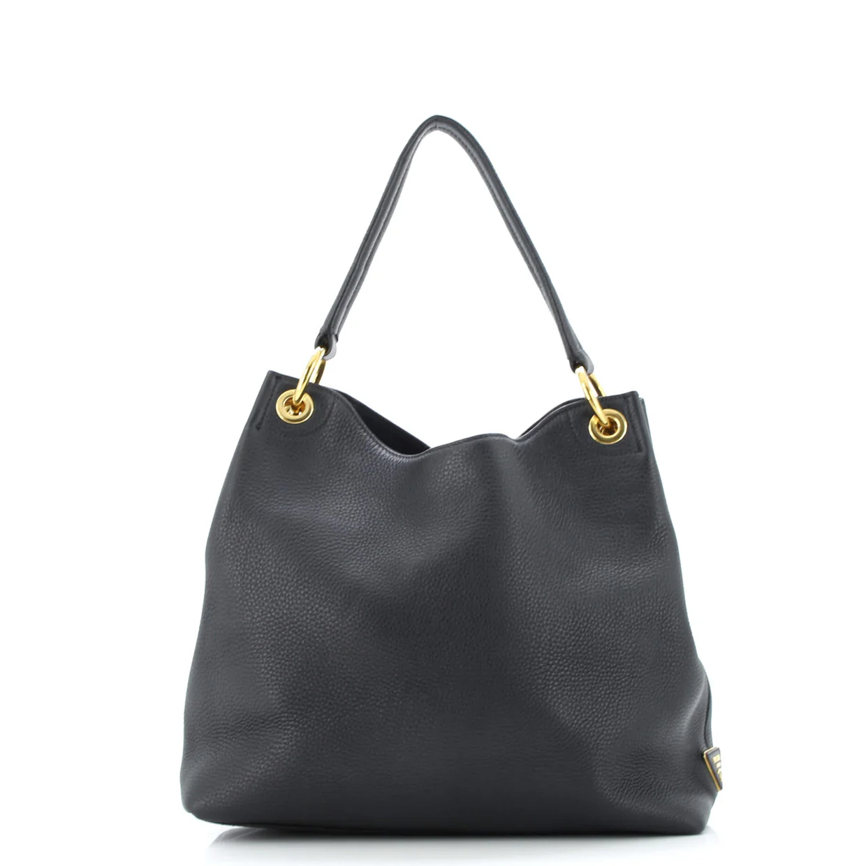 Logo Hobo Embossed Vitello Daino Large - Deep Luxury
