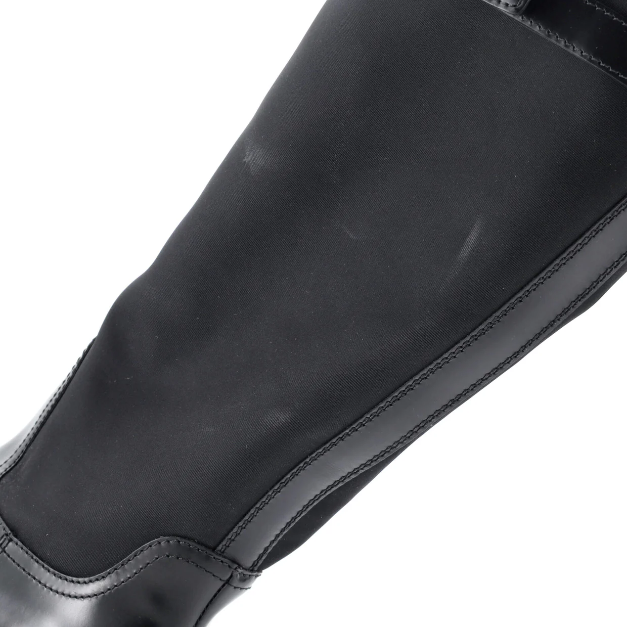 Women's Monolith Knee High Boots Nylon and Leather - Deep Luxury