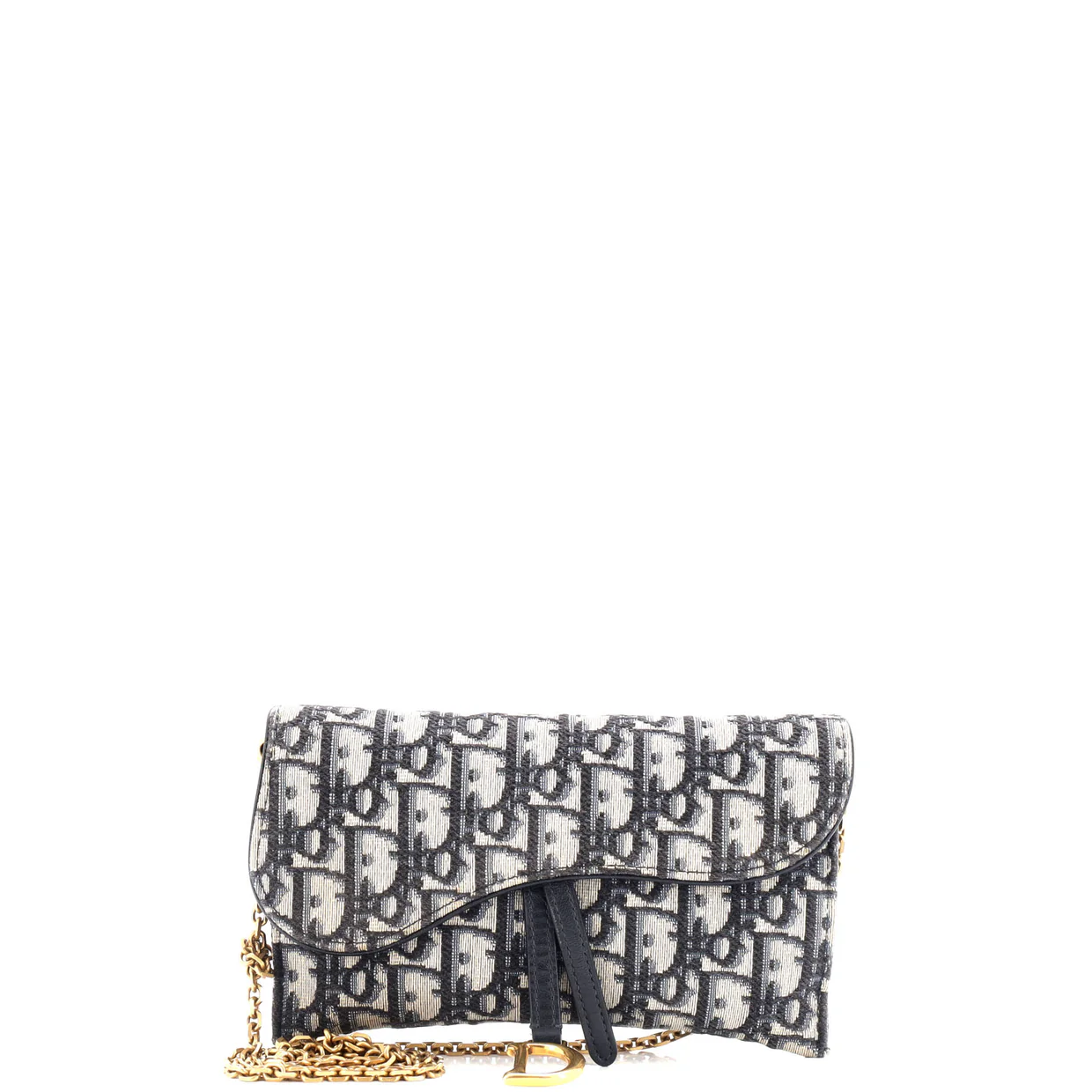 Saddle Chain Wallet Oblique Canvas - Deep Luxury