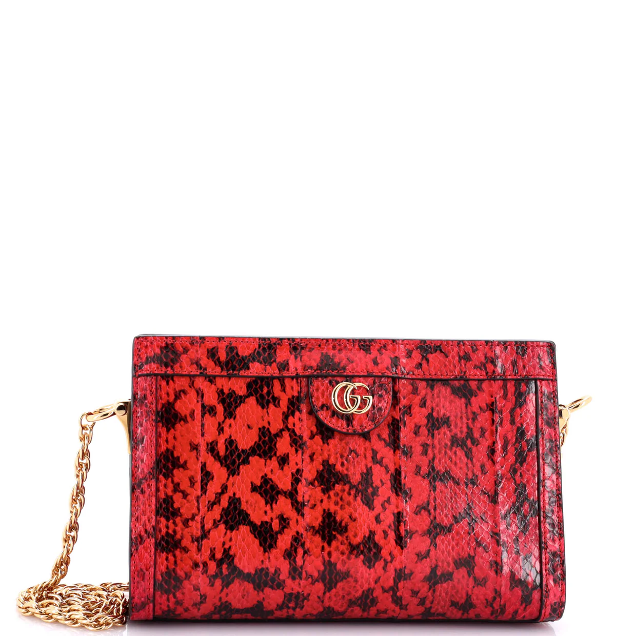 Ophidia Chain Shoulder Bag Snakeskin Small - Deep Luxury