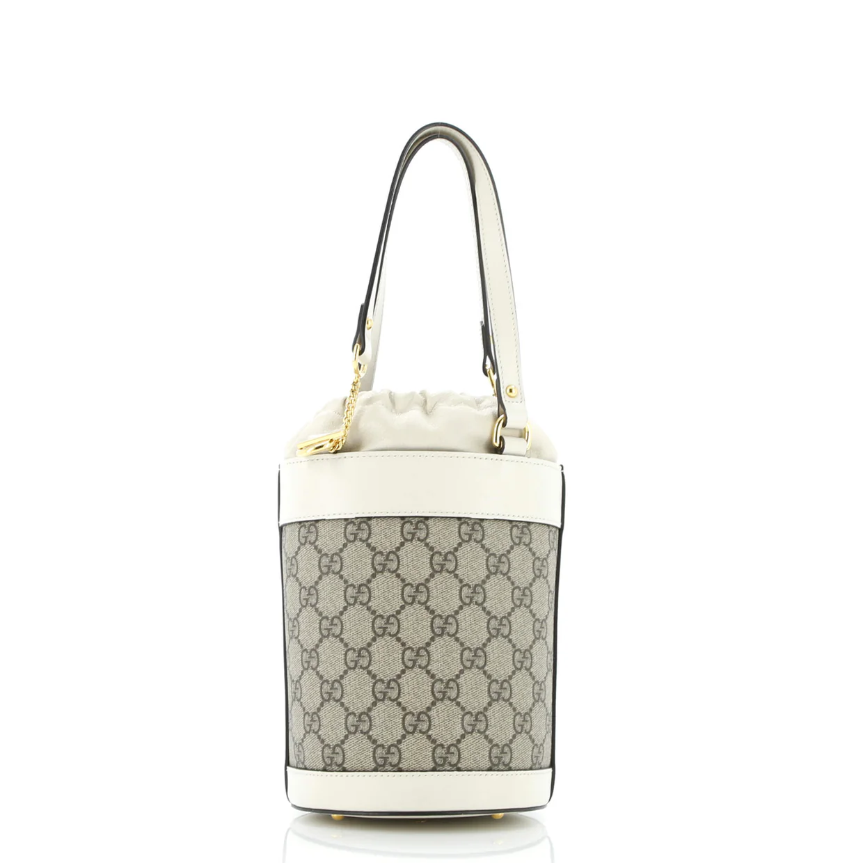 Horsebit 1955 Bucket Bag GG Coated Canvas with Leather Small - Deep Luxury