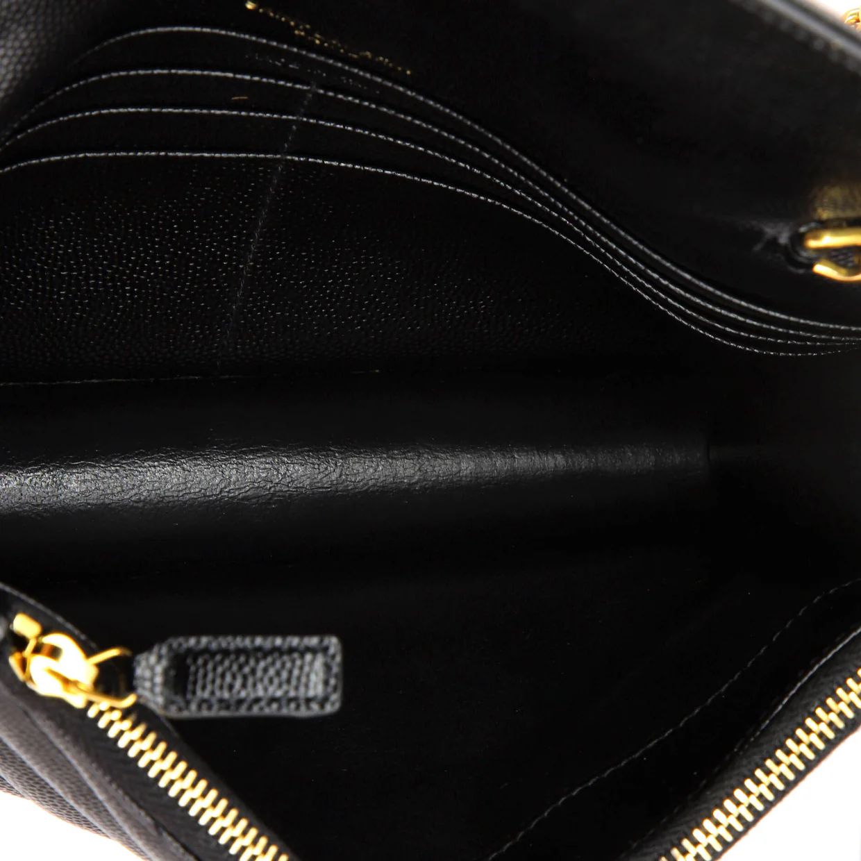 Classic Monogram Wallet on Chain Matelasse Chevron Leather Small - Deep Luxury