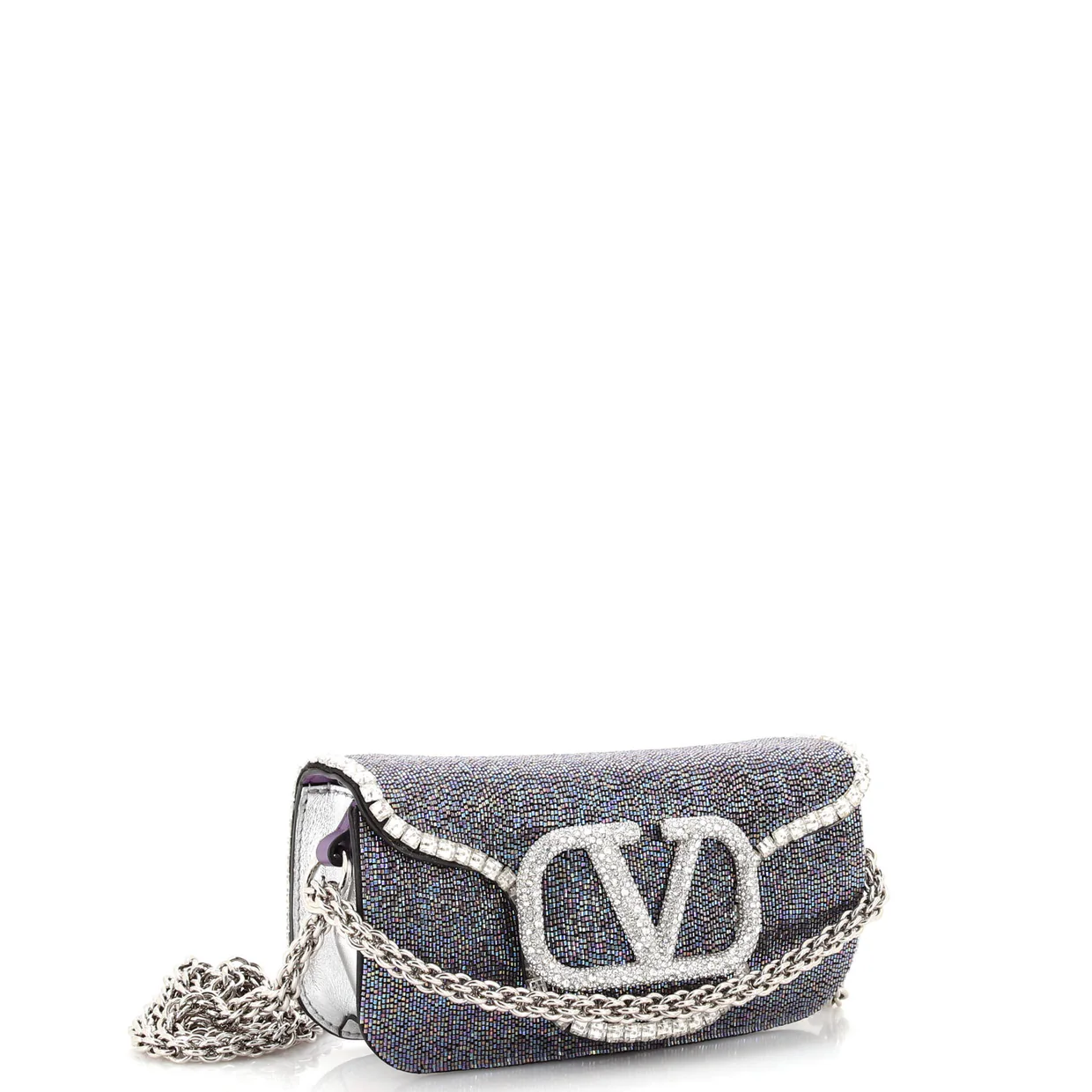 VLogo Loco Flap Shoulder Bag Embellished Leather Small - Deep Luxury