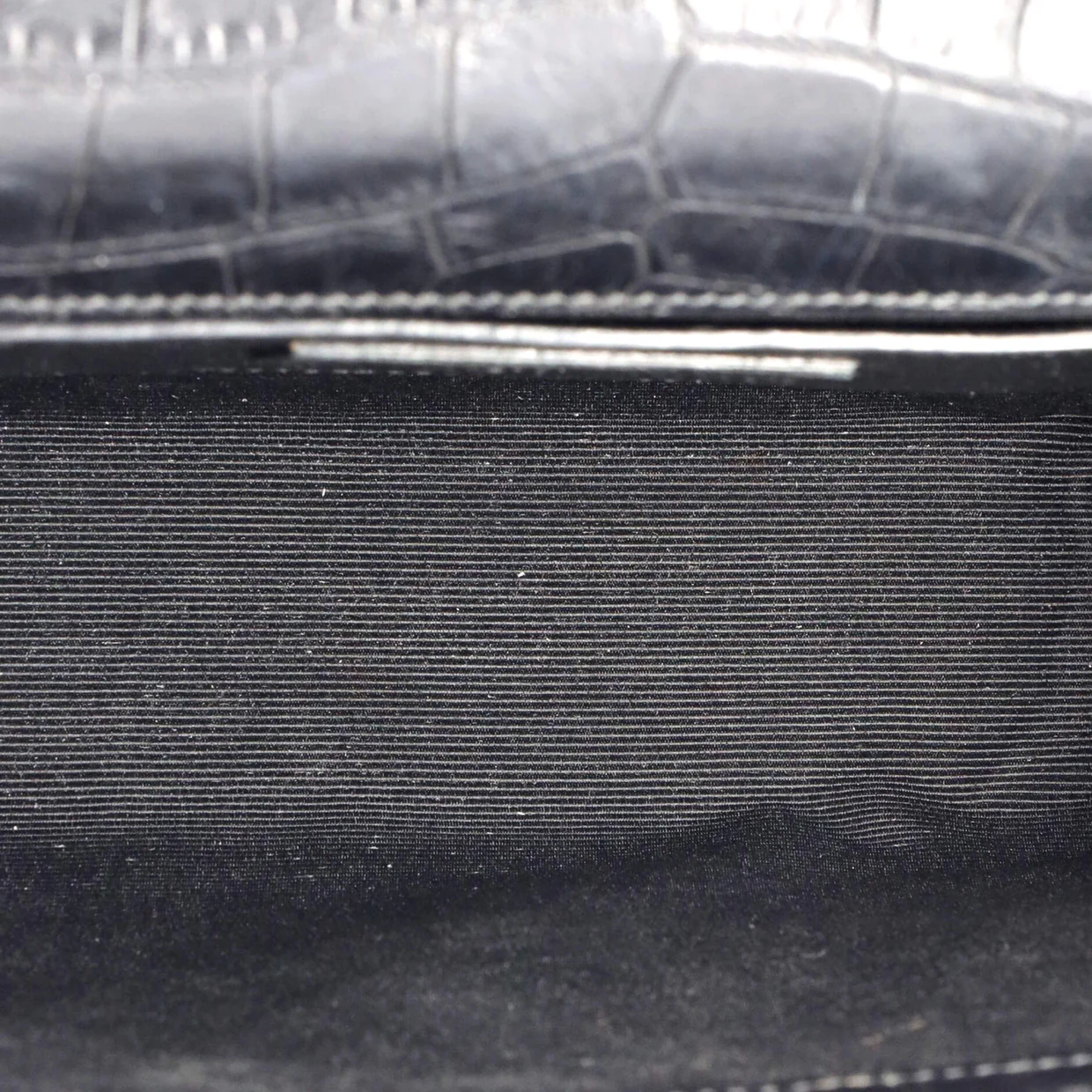 Classic Monogram Shoulder Bag Crocodile Embossed Leather - Deep Luxury