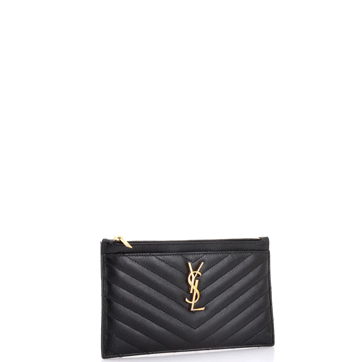 Classic Monogram Double Zip Wallet Matelasse Chevron Leather - Deep Luxury