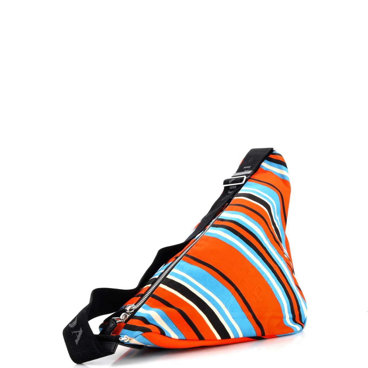 Triangle Logo Zip Crossbody Bag Printed Canvas Large - Deep Luxury