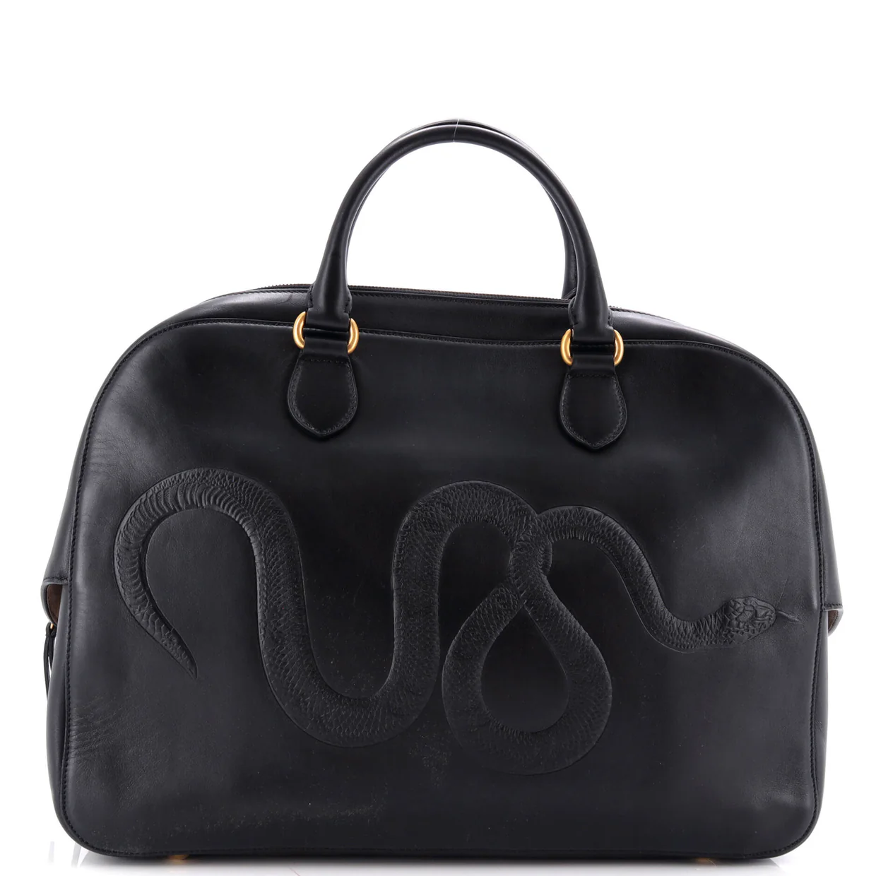 Animal Duffle Bag Embossed Leather Large - Deep Luxury