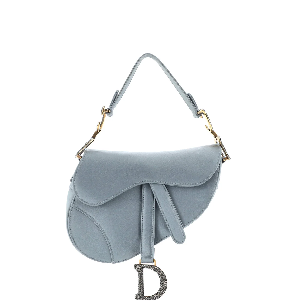 Saddle Handbag Satin with Crystals Mini - Deep Luxury