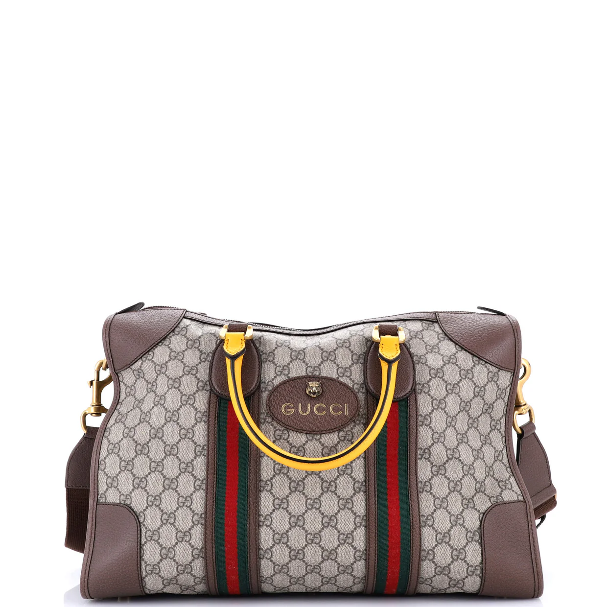 Neo Vintage Web Duffle Bag GG Coated Canvas Medium - Deep Luxury