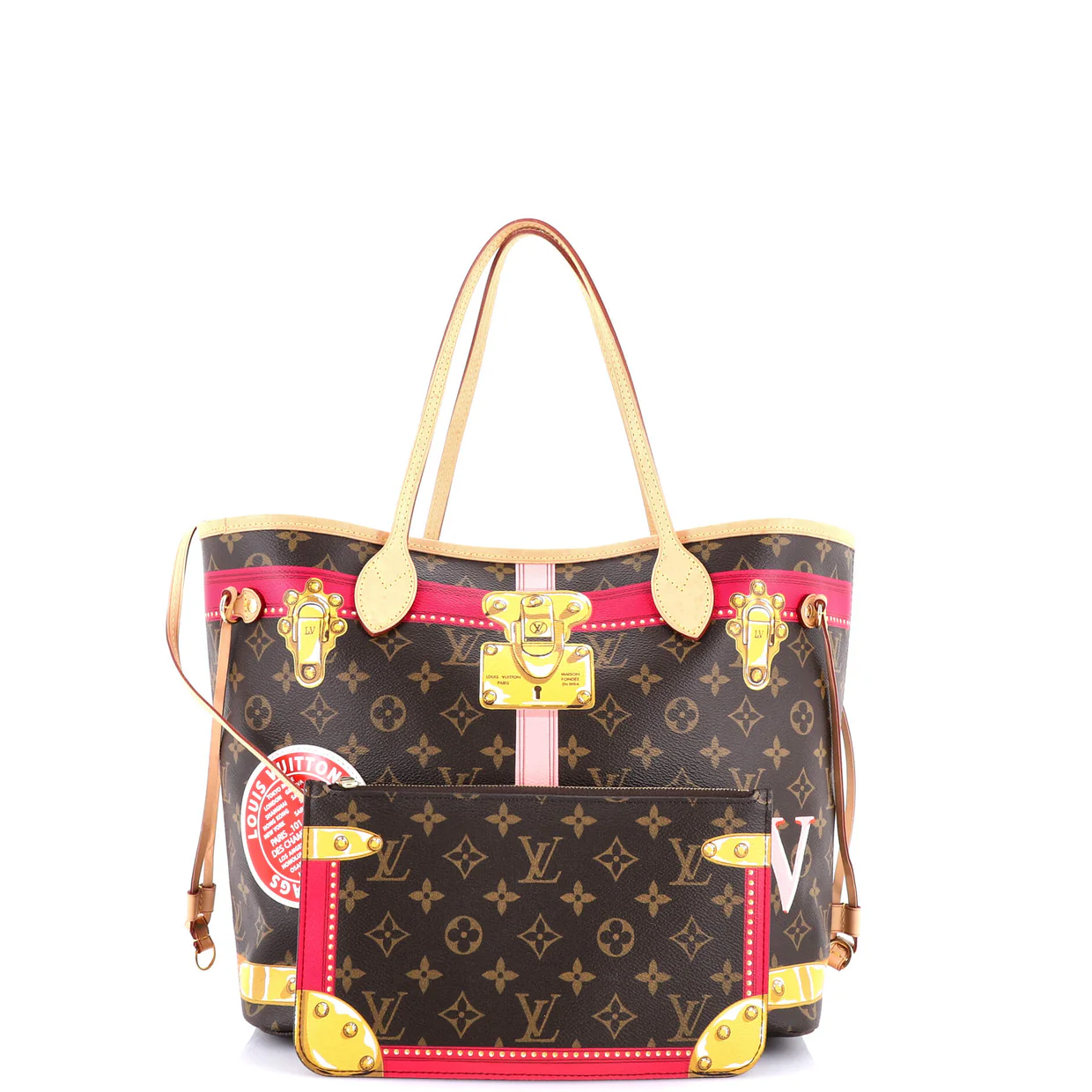 Neverfull NM Tote Limited Edition Summer Trunks Monogram Canvas MM - Deep Luxury