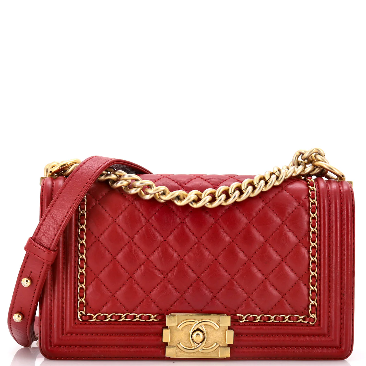 Jacket Boy Flap Bag Quilted Aged Calfskin Old Medium - Deep Luxury