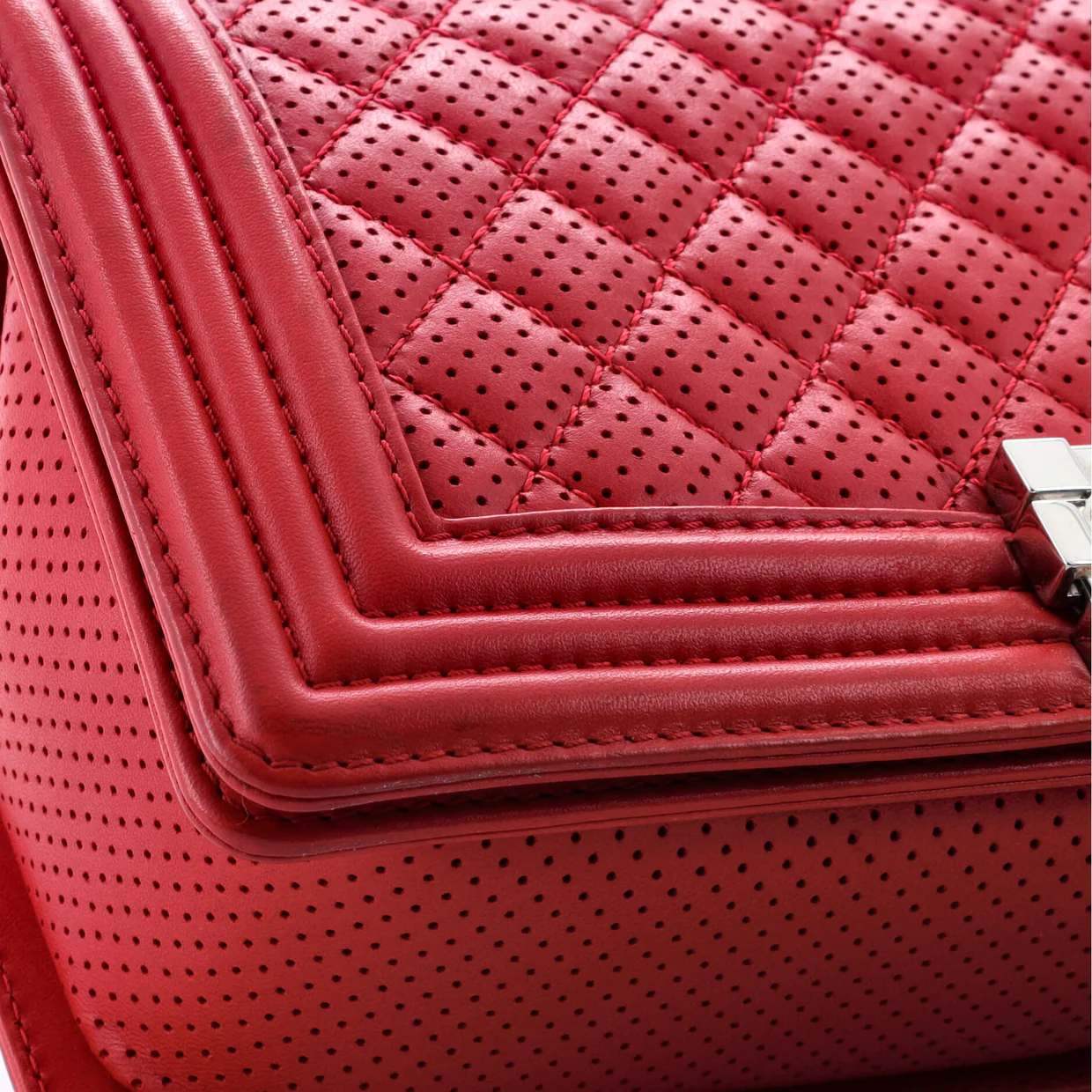 Boy Flap Bag Quilted Perforated Lambskin Old Medium - Deep Luxury