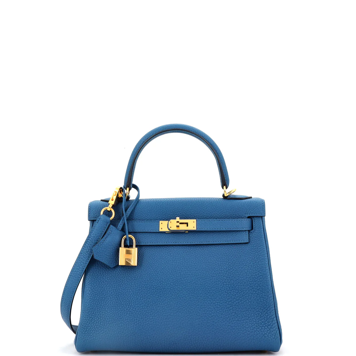 Kelly Handbag Bleu France Togo with Gold Hardware 25 - Deep Luxury