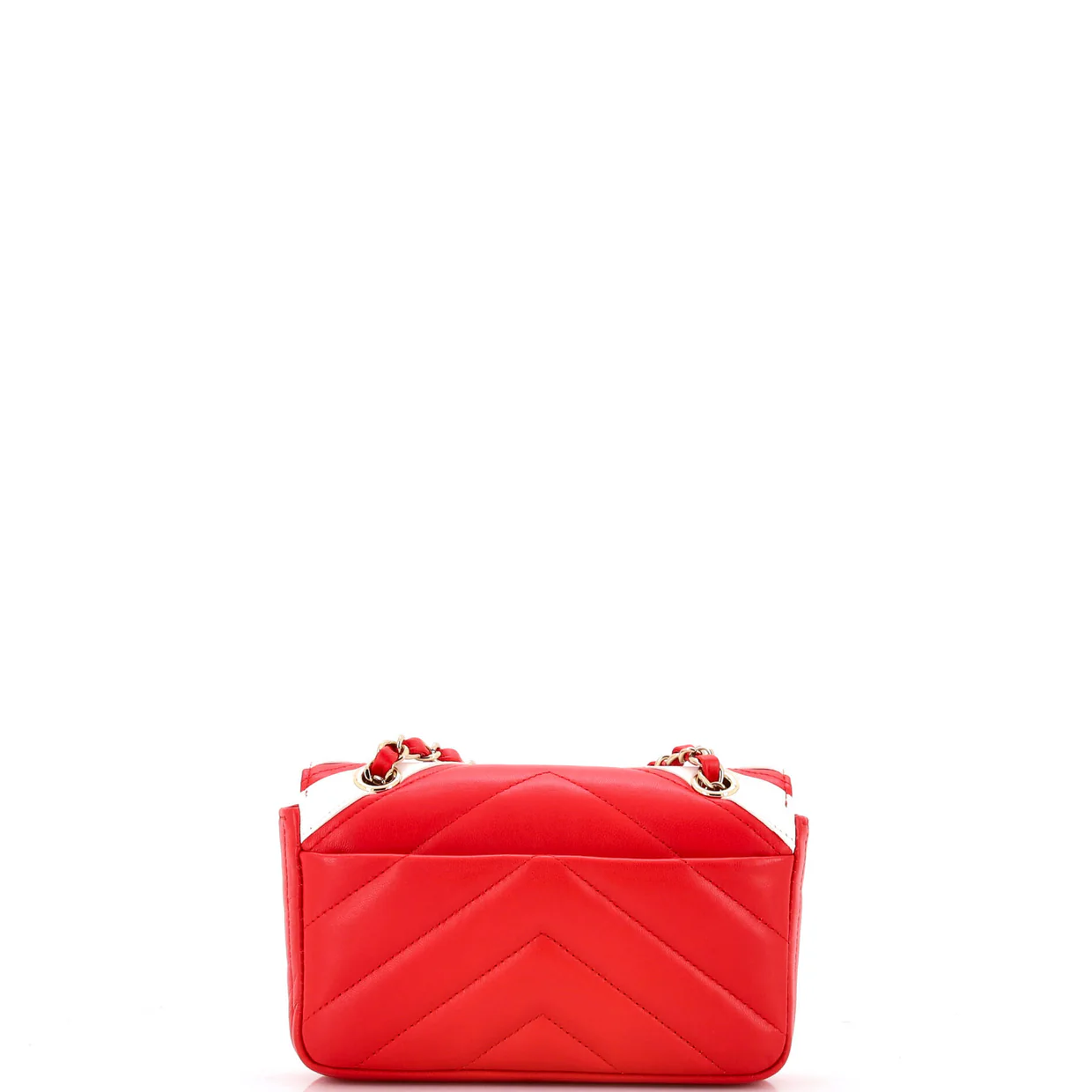CC Chain Flap Bag Chevron Stitched Calfskin Mini - Deep Luxury